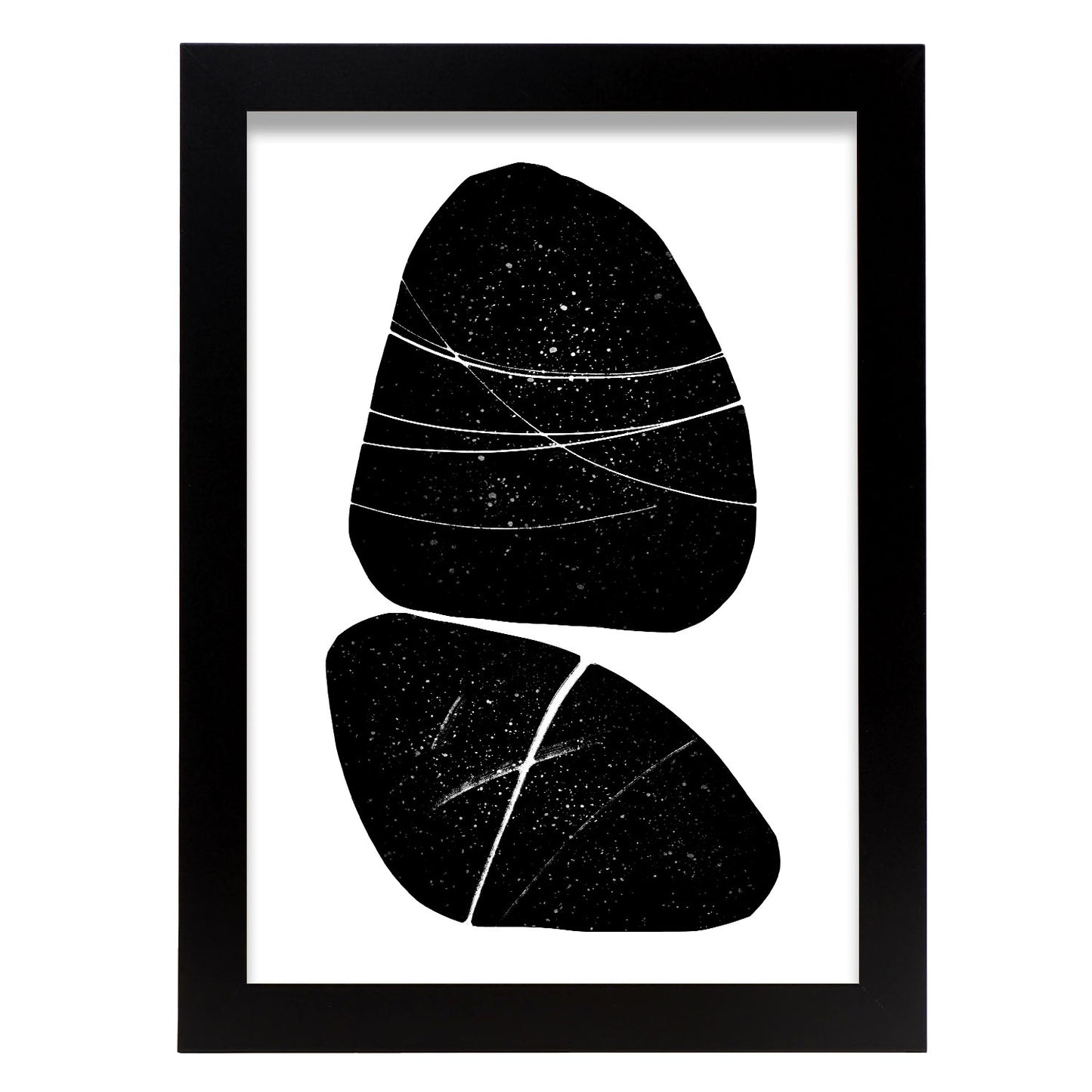 Lamina Nacnic de Piedras de Mármol Negro en Abstracto