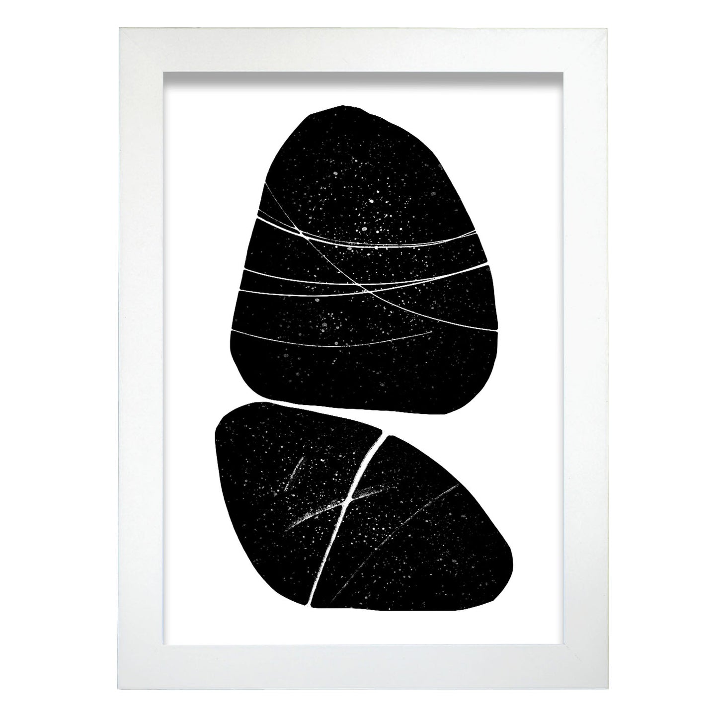 Lamina Nacnic de Piedras de Mármol Negro en Abstracto