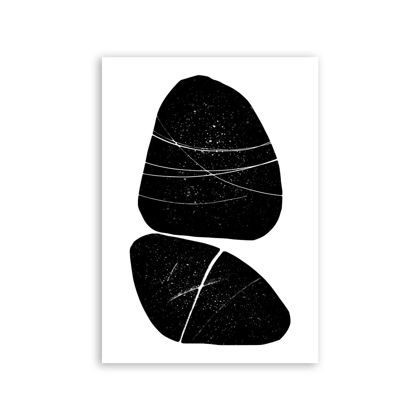 Lamina Nacnic de Piedras de Mármol Negro en Abstracto