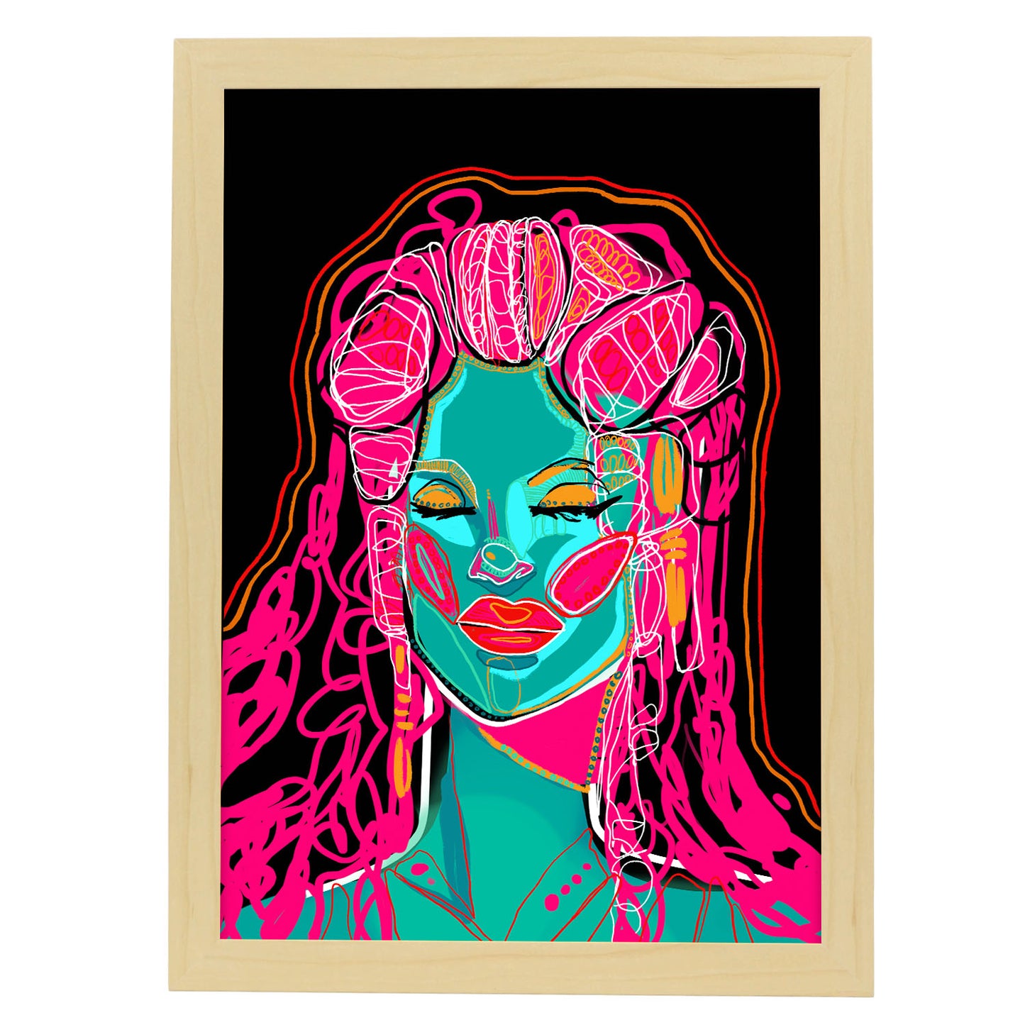Lamina Arte de Cara Vibrante Mujer Surtida de Nacnic
