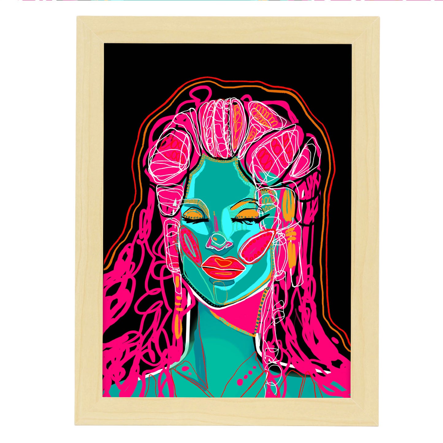 Lamina Arte de Cara Vibrante Mujer Surtida de Nacnic