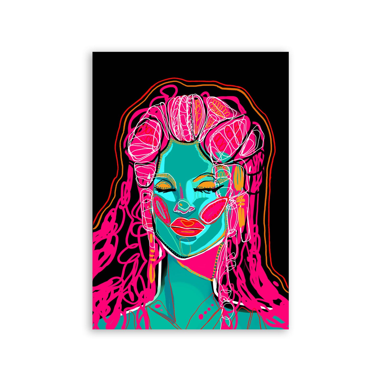 Lamina Arte de Cara Vibrante Mujer Surtida de Nacnic