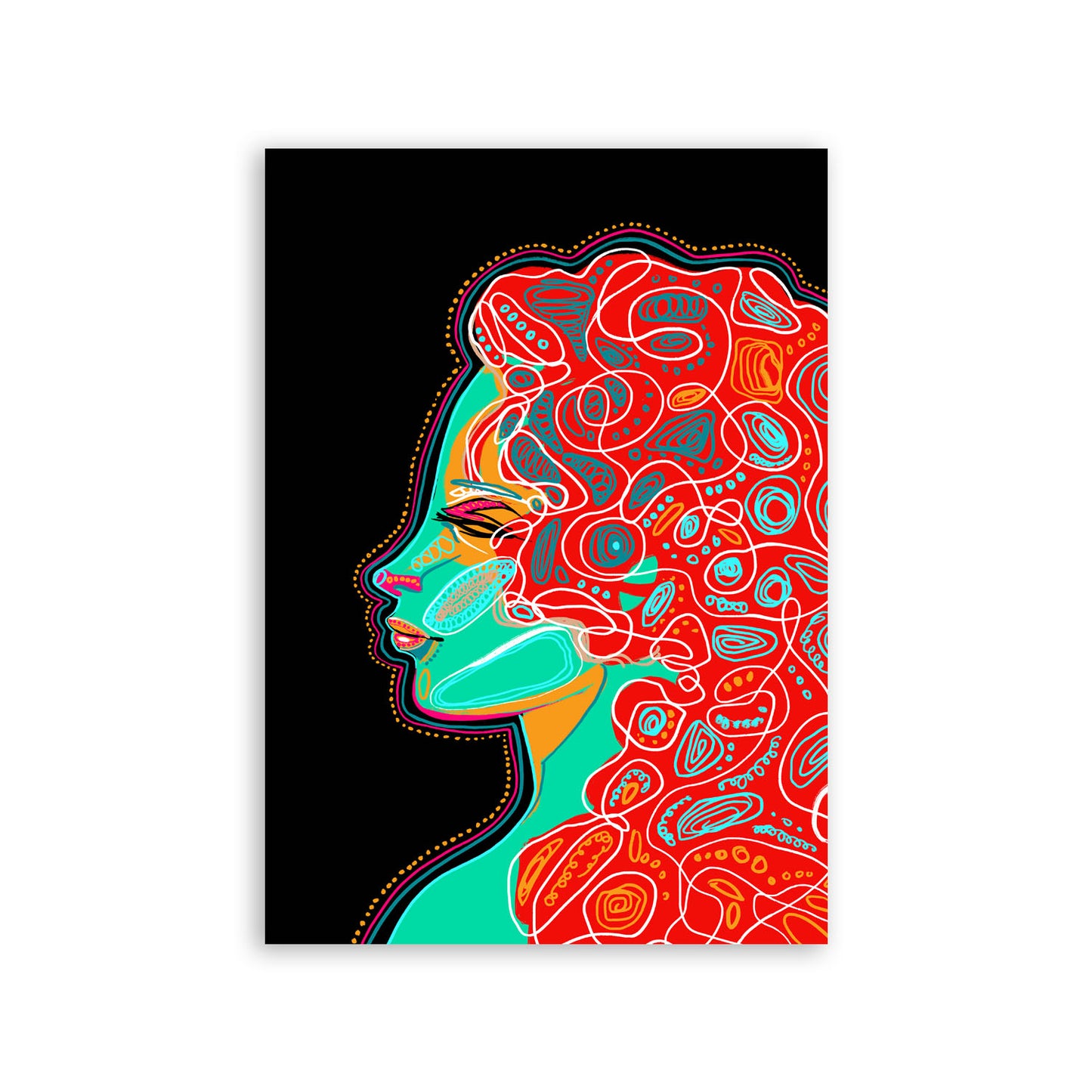 Lámina Arte de Cara a Cuadros Nacnic