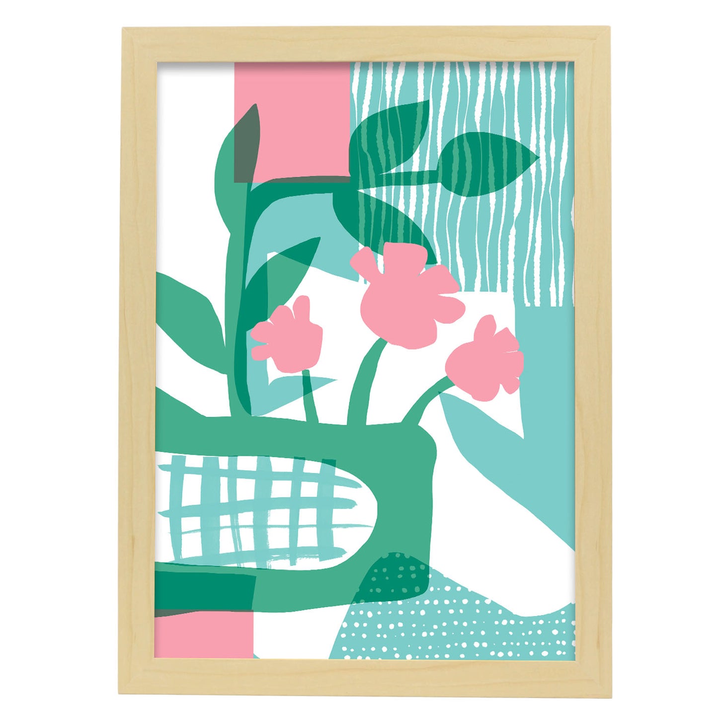 Lámina Nacnic Diseño de Maceta de Flores Surtidas