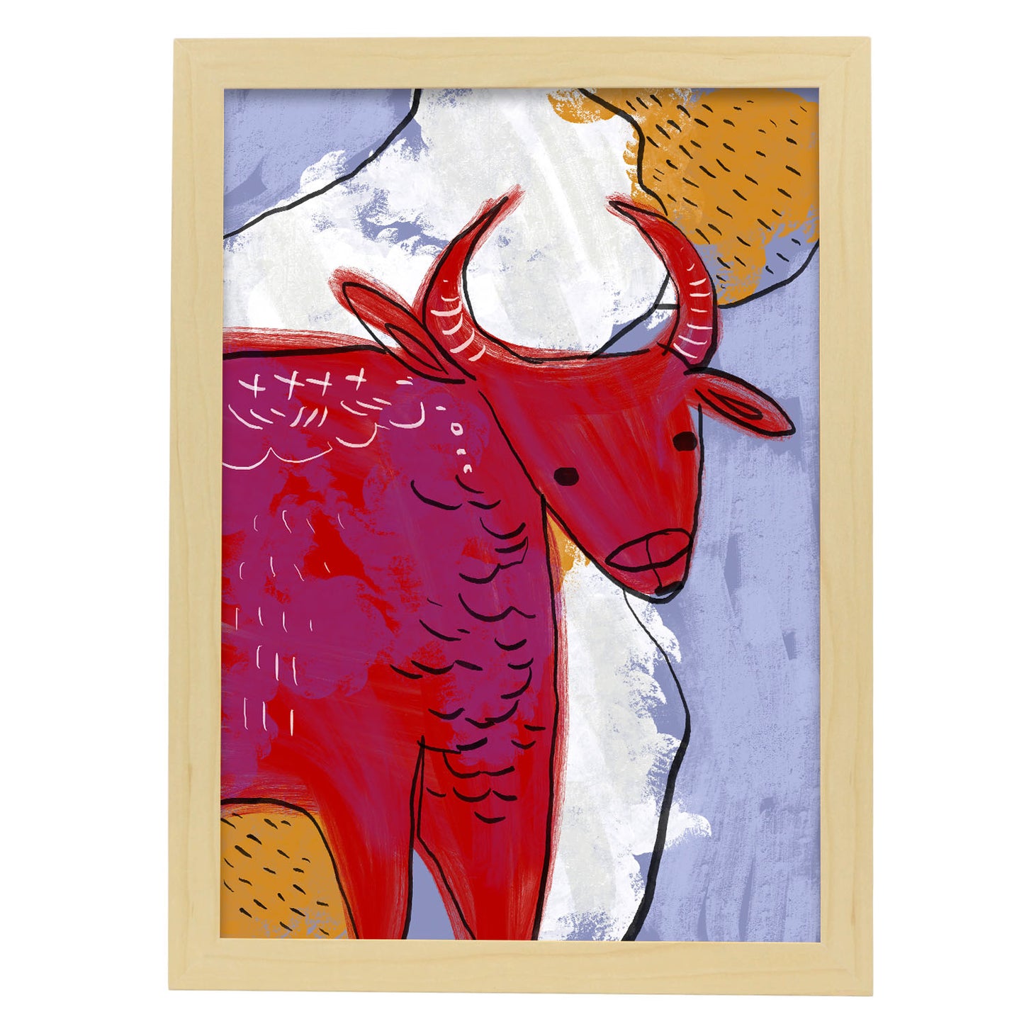Nacnic Lámina de Arte de Vaca en Animales Surtidos