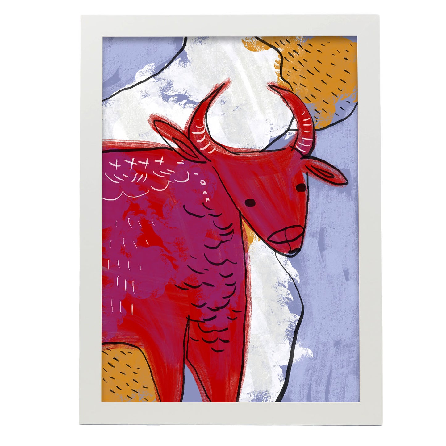Nacnic Lámina de Arte de Vaca en Animales Surtidos