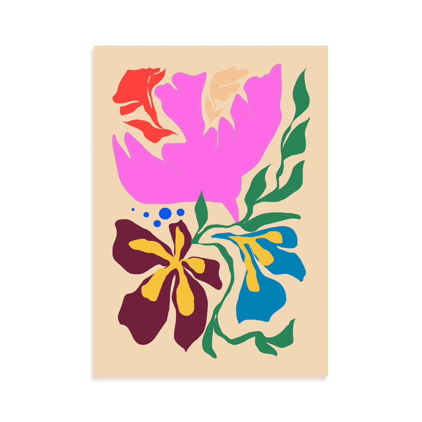 Lamina Nacnic de Diseño de Pájaros Blithe en Flores Surtidas