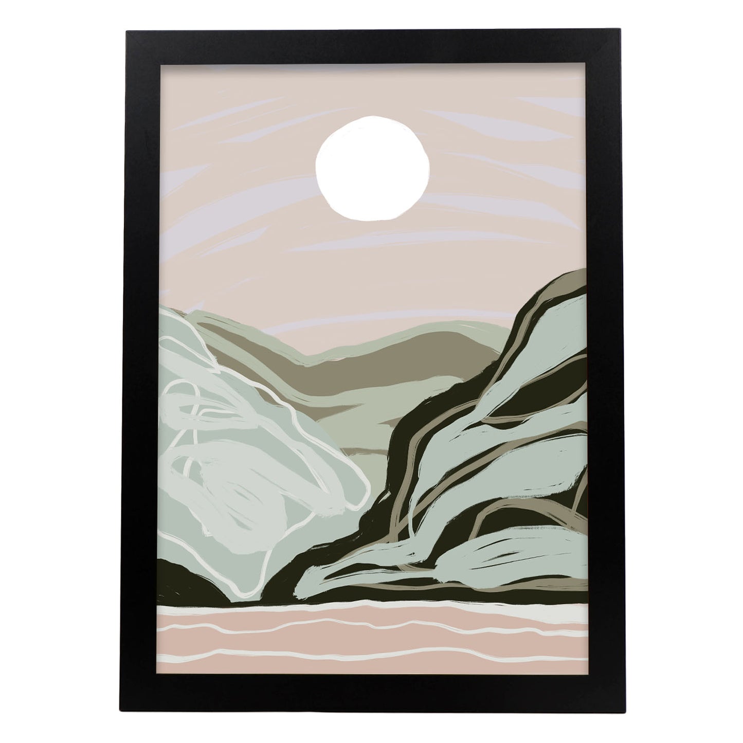 Lámina Nacnic Luna Llena y Naturaleza en Paisaje Surtido