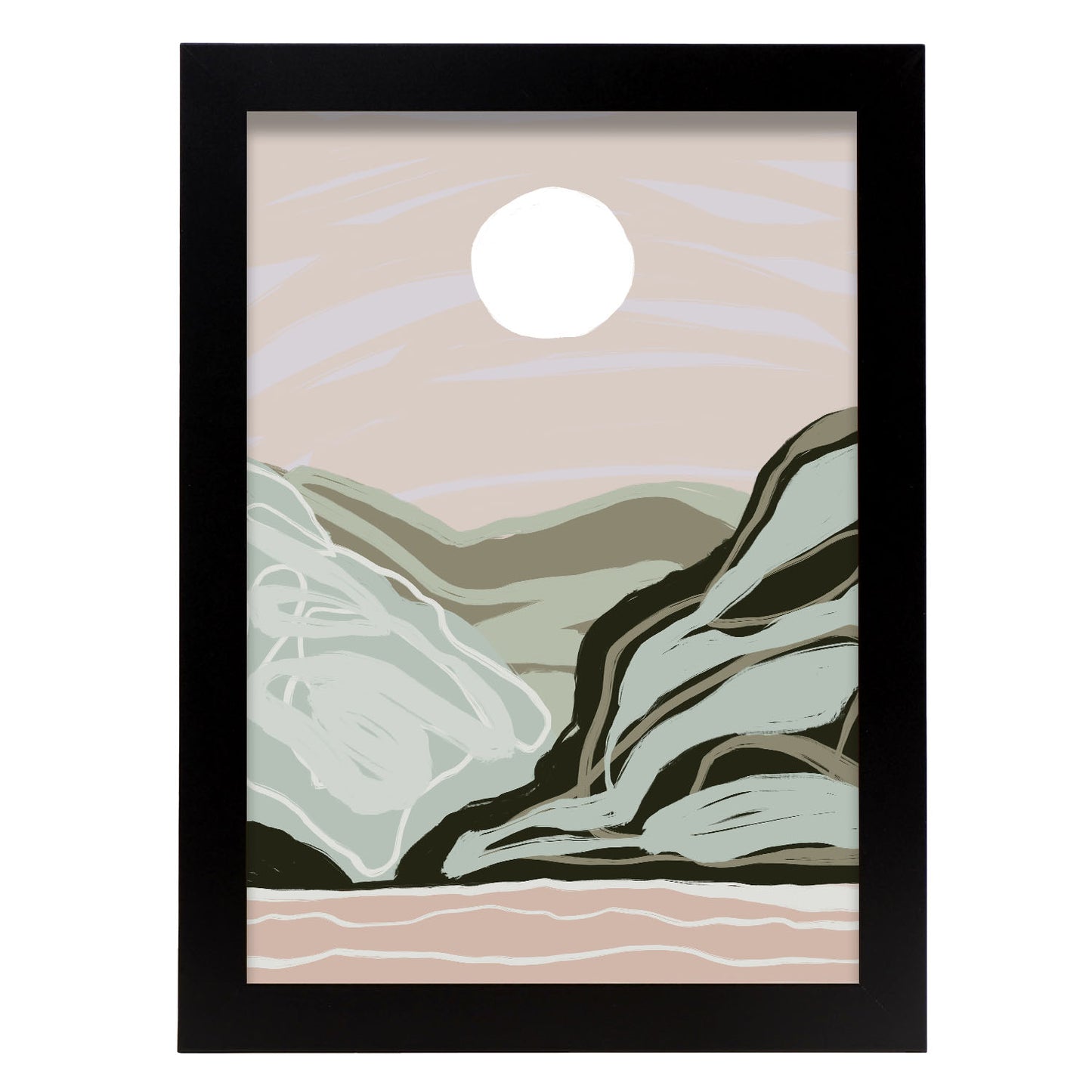 Lámina Nacnic Luna Llena y Naturaleza en Paisaje Surtido