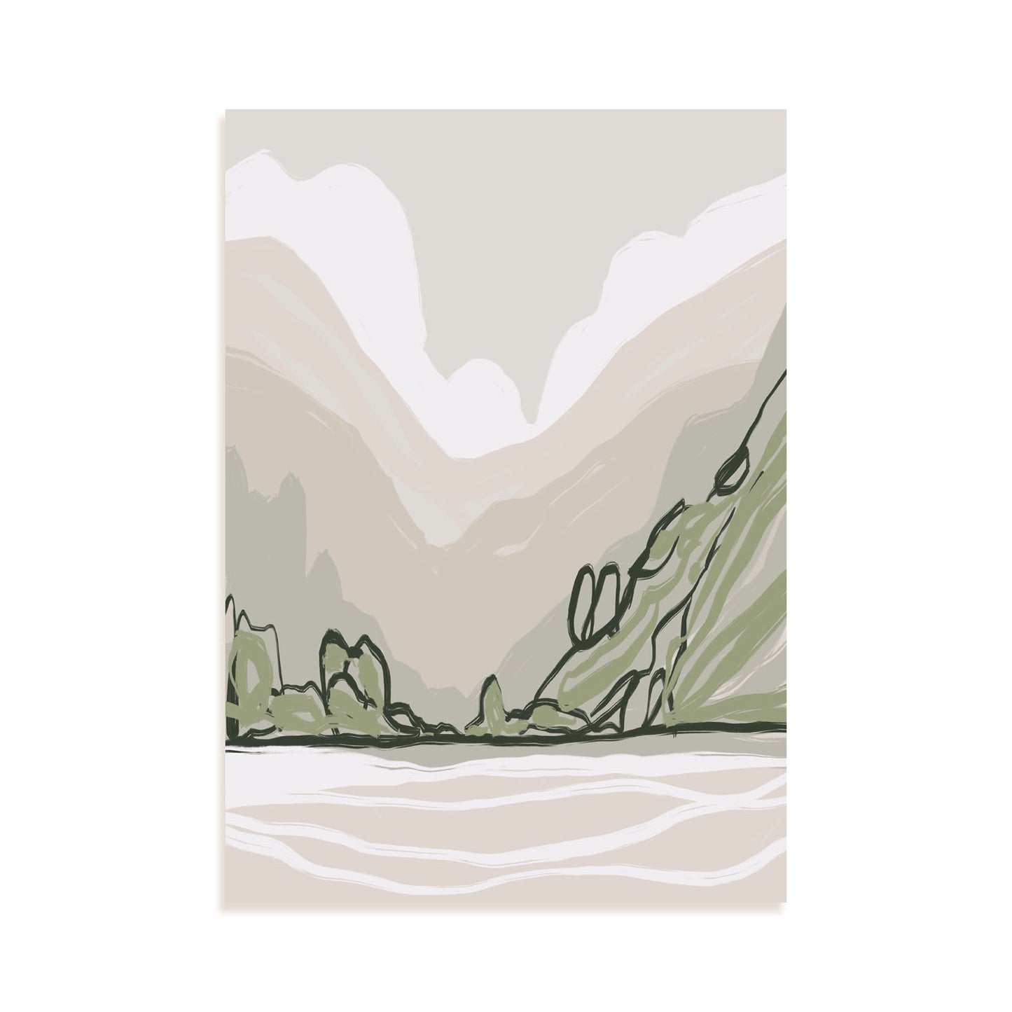 Nacnic Lámina Sketch de la Madre Naturaleza en Paisaje Surtido para Hogar