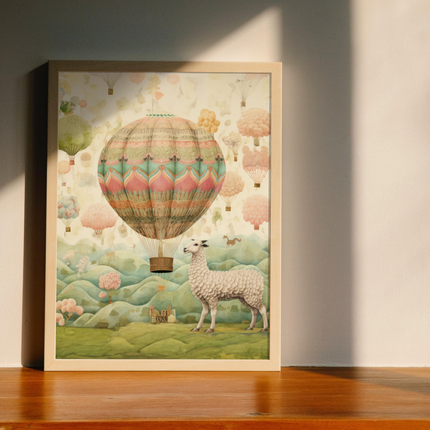 Nacnic Lámina Harri Sheep con Globo Aéreo