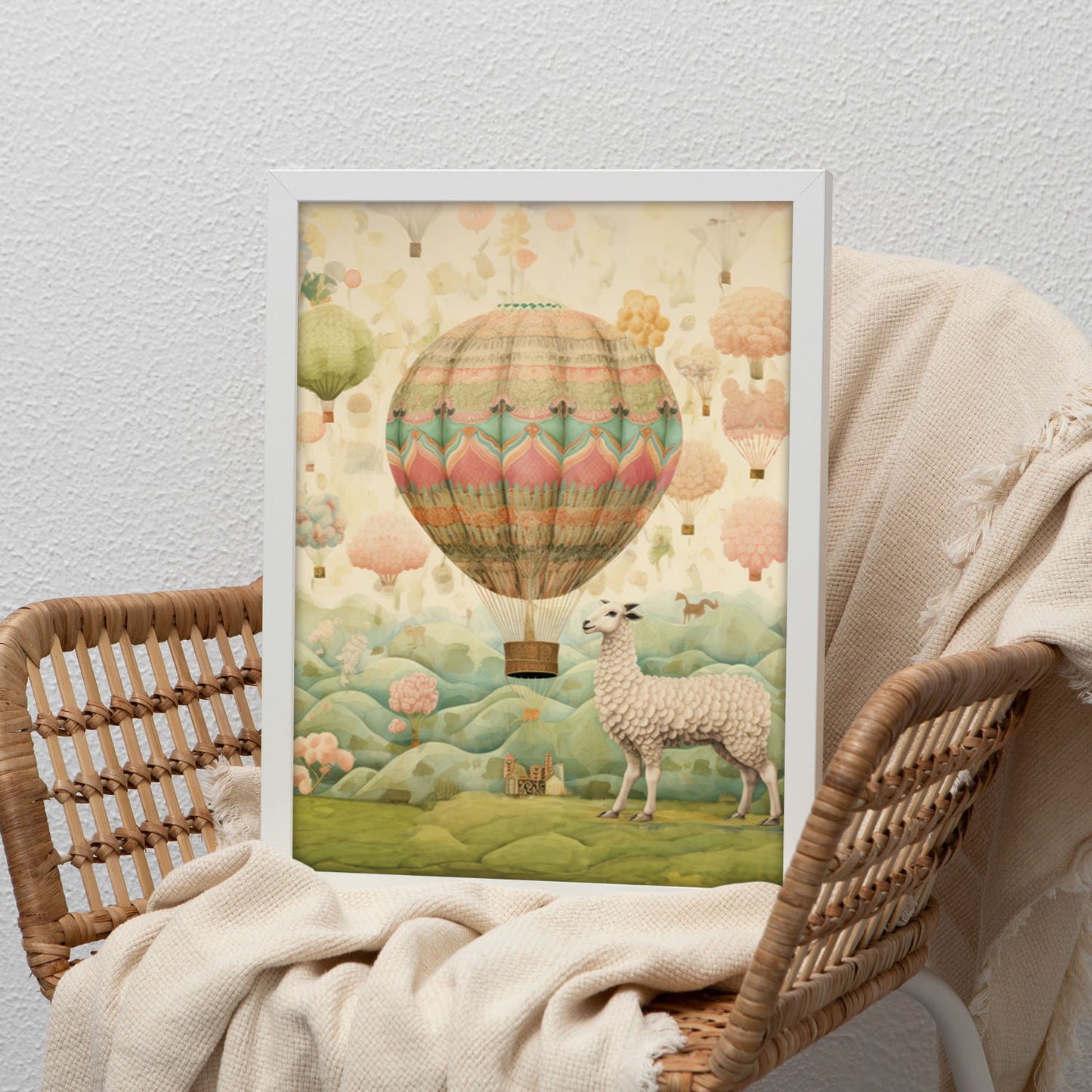Nacnic Lámina Harri Sheep con Globo Aéreo