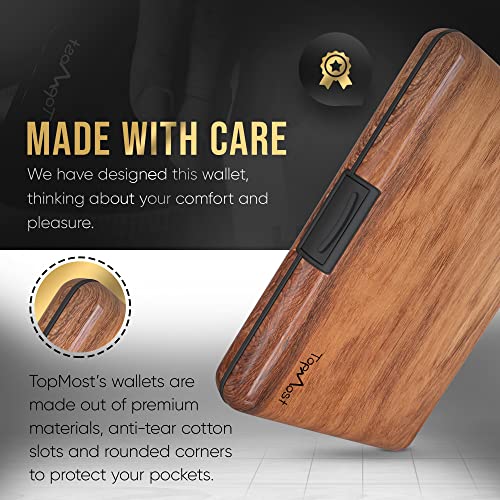Cartera de Aluminio con Bloqueo RFID y Textura de Madera para Hombres y Mujeres