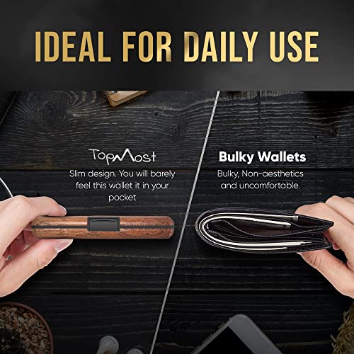 Cartera de Aluminio con Bloqueo RFID y Textura de Madera para Hombres y Mujeres