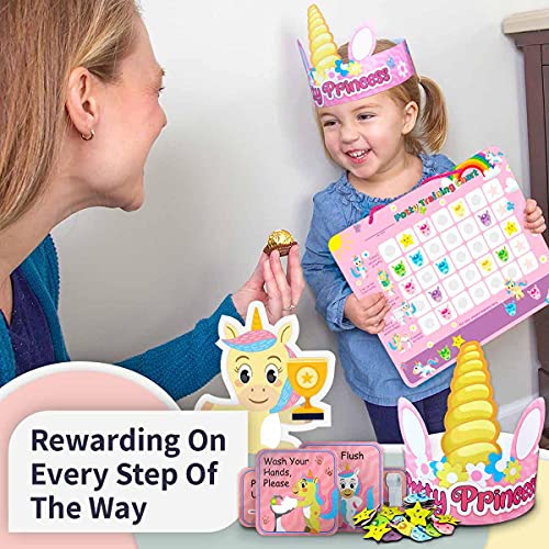 Tabla de Entrenamiento al Baño Unicornio con Calcomanías Magnéticas para Niños - Láminas