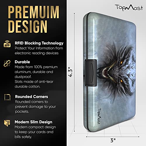 Cartera de Aluminio con Bloqueo RFID y Diseño de Dragón