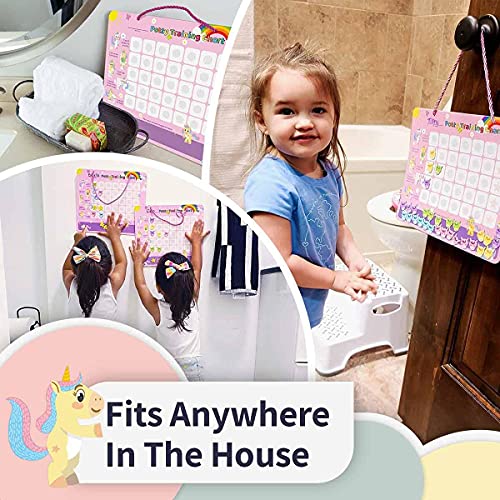 Tabla de Entrenamiento al Baño Unicornio con Calcomanías Magnéticas para Niños - Láminas