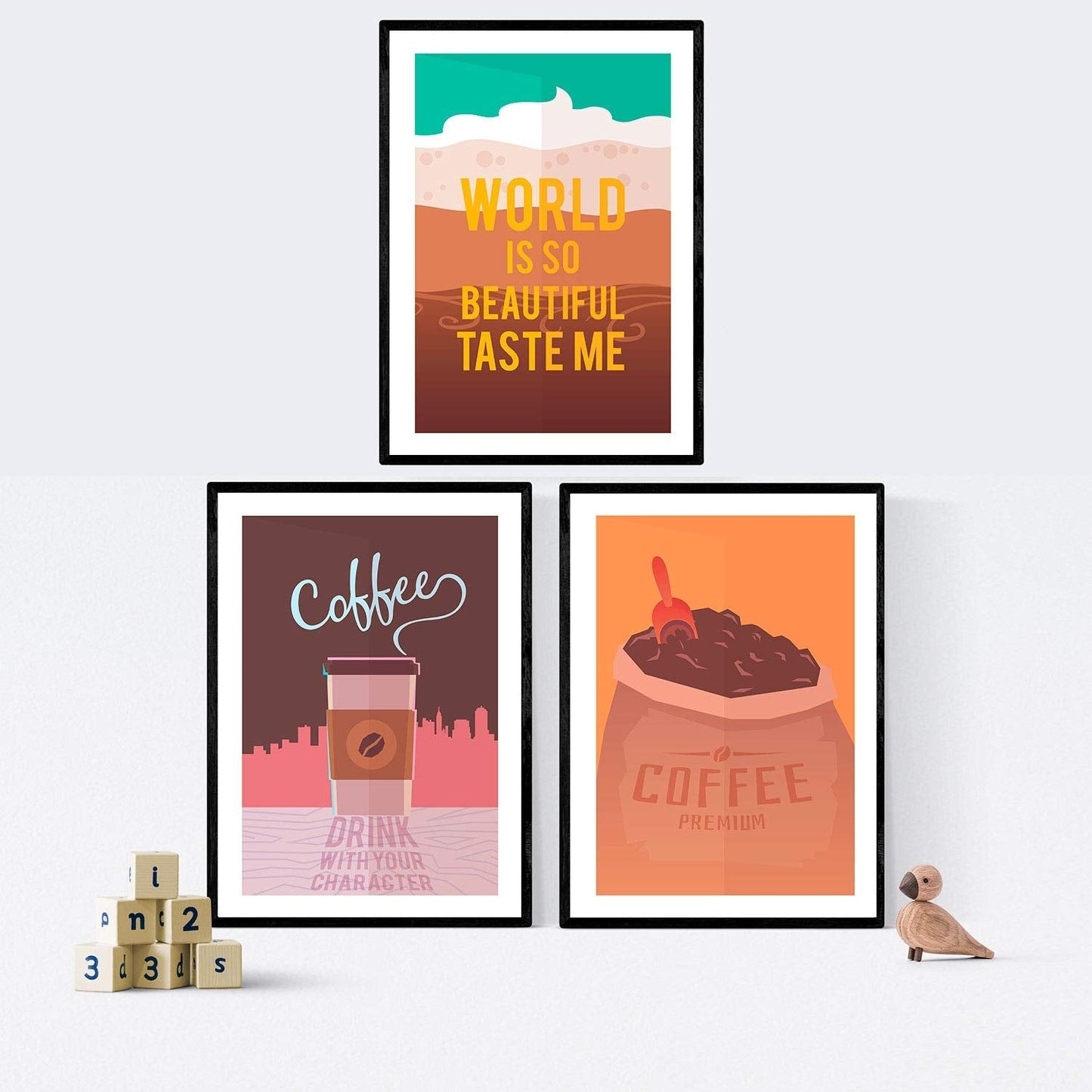 Set de láminas de café. Posters de tipos de café. Café retro 1.-Artwork-Nacnic-Nacnic Estudio SL