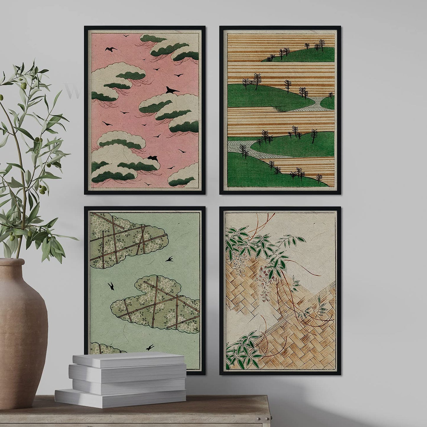 Pack de láminas Paisaje. Pósters con ilustraciones de la revista Vintage japonesa Shin Bijutsukai.-Artwork-Nacnic-Nacnic Estudio SL