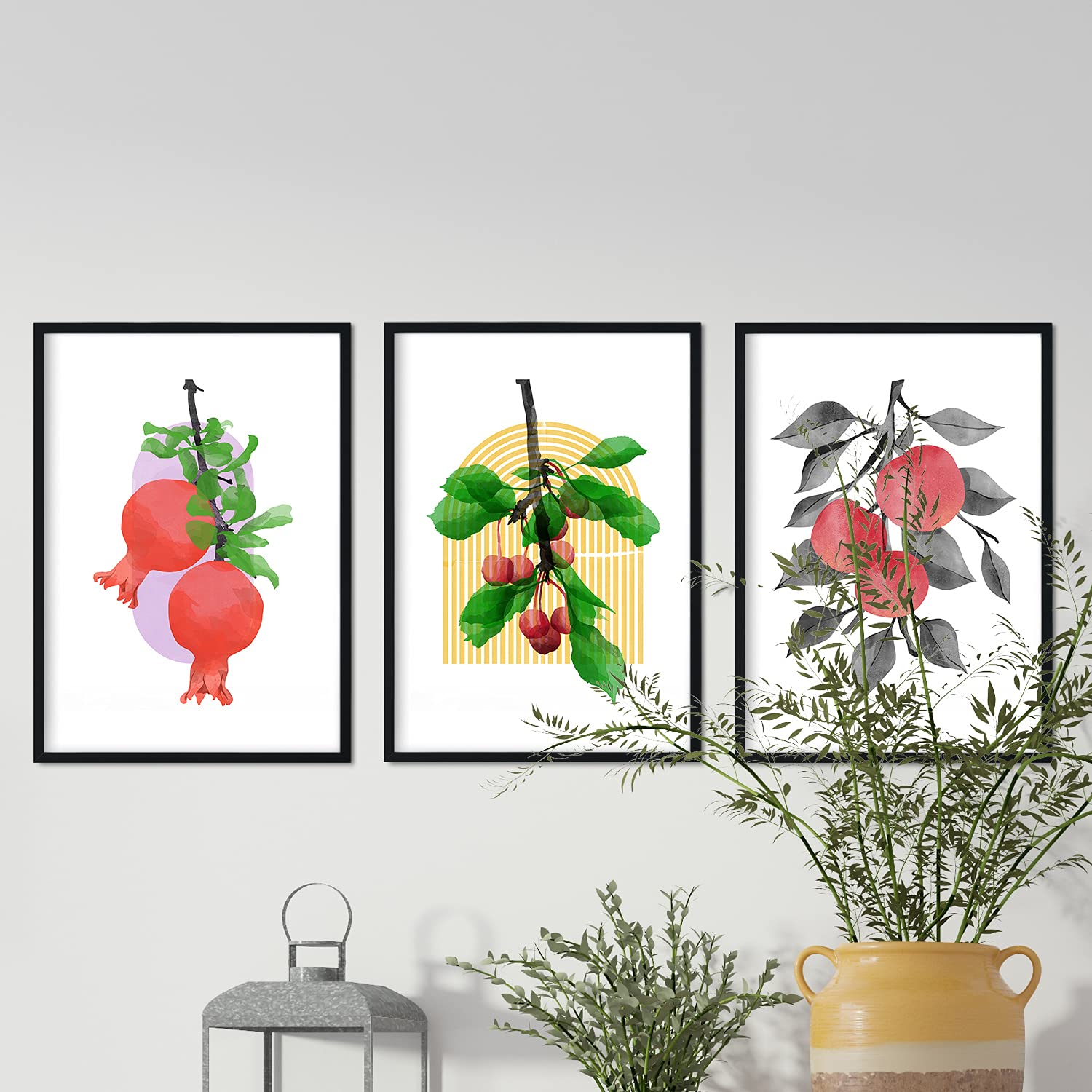 Set de láminas Frutos rojos. Pósters con ilustraciones de plantas y flores en estilo acuarela.-Artwork-Nacnic-Nacnic Estudio SL