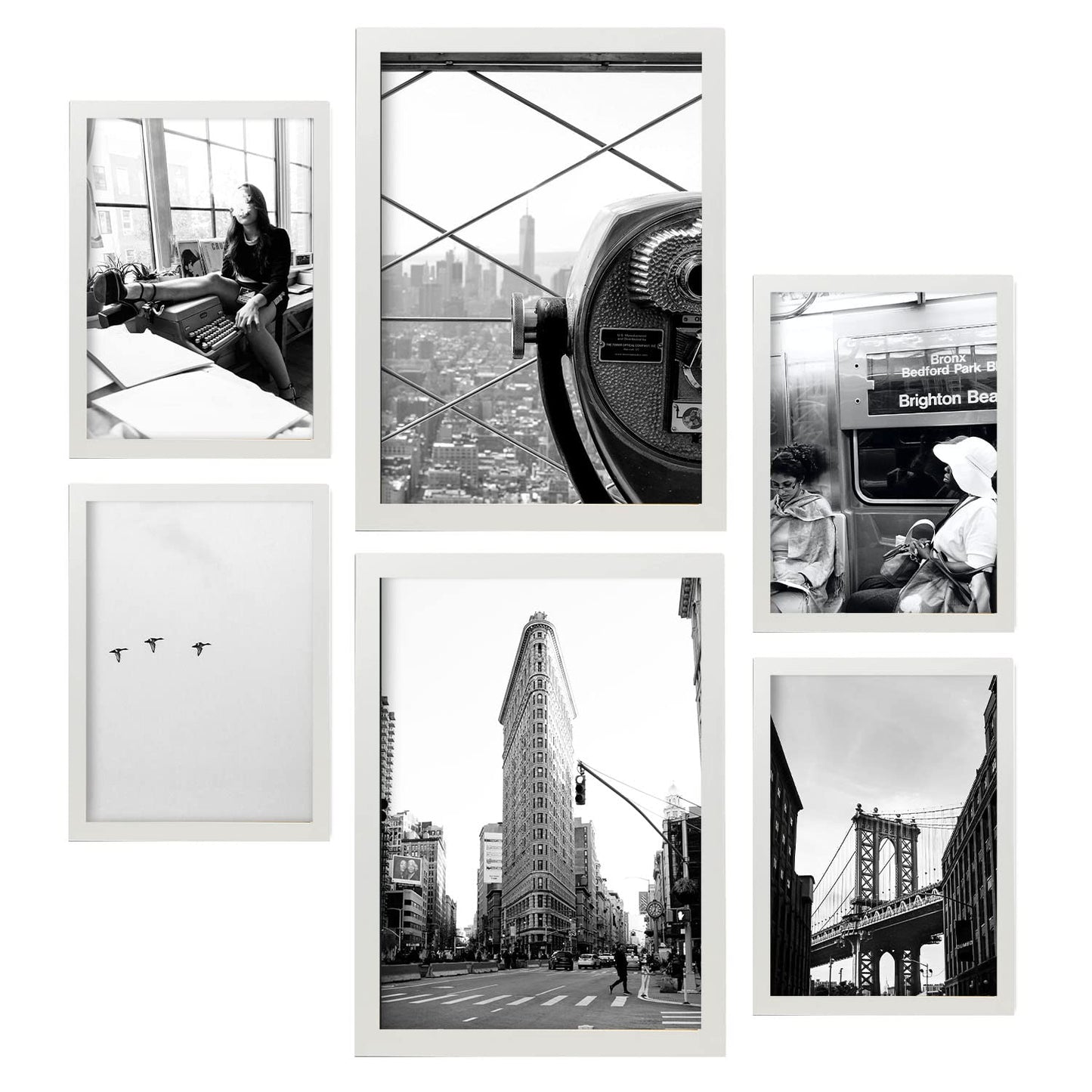 - 6 Láminas Decorativas Nueva York Blanco y Negro - Impresión Arte Fotográfico para Decoración Mural Minimalista, Moderna - A3 y A4.-Artwork-Nacnic-Nacnic Estudio SL