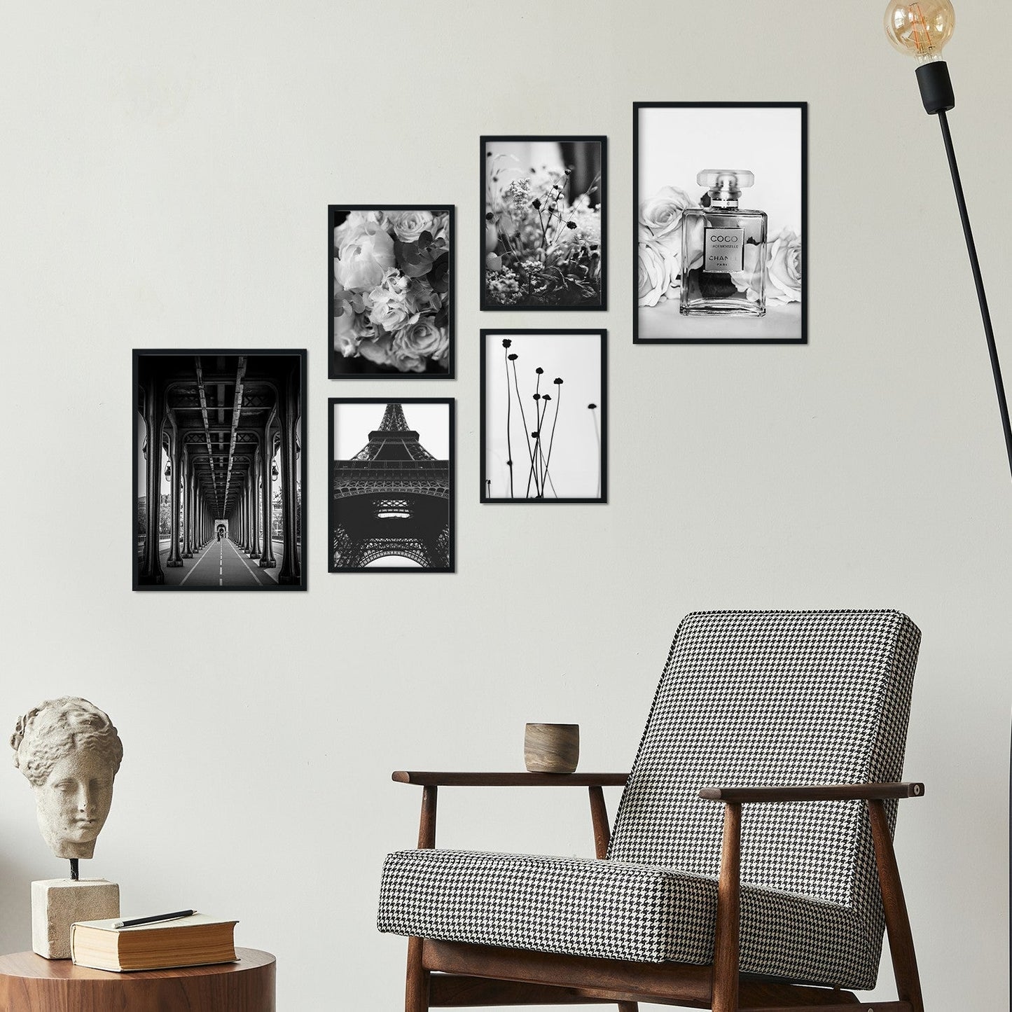 - 6 Posters París Blanco y Negro - Impresión Arte Fotográfico Minimalista y Elegante - Láminas Decorativas Modernas - A3 y A4.-Artwork-Nacnic-Sin marco-Nacnic Estudio SL