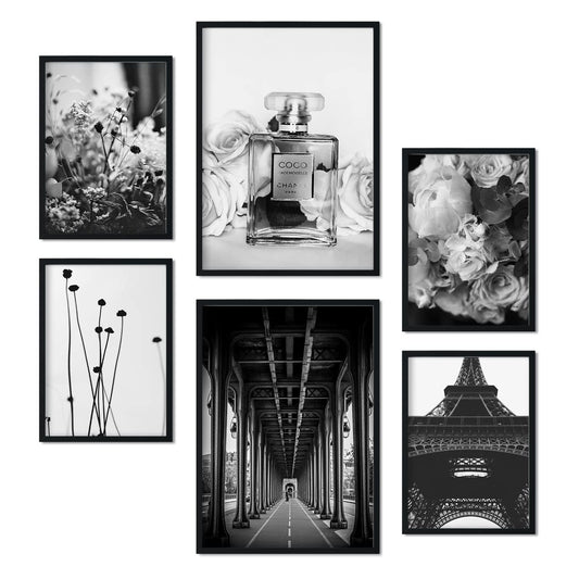 - 6 Posters París Blanco y Negro - Impresión Arte Fotográfico Minimalista y Elegante - Láminas Decorativas Modernas - A3 y A4.-Artwork-Nacnic-Nacnic Estudio SL