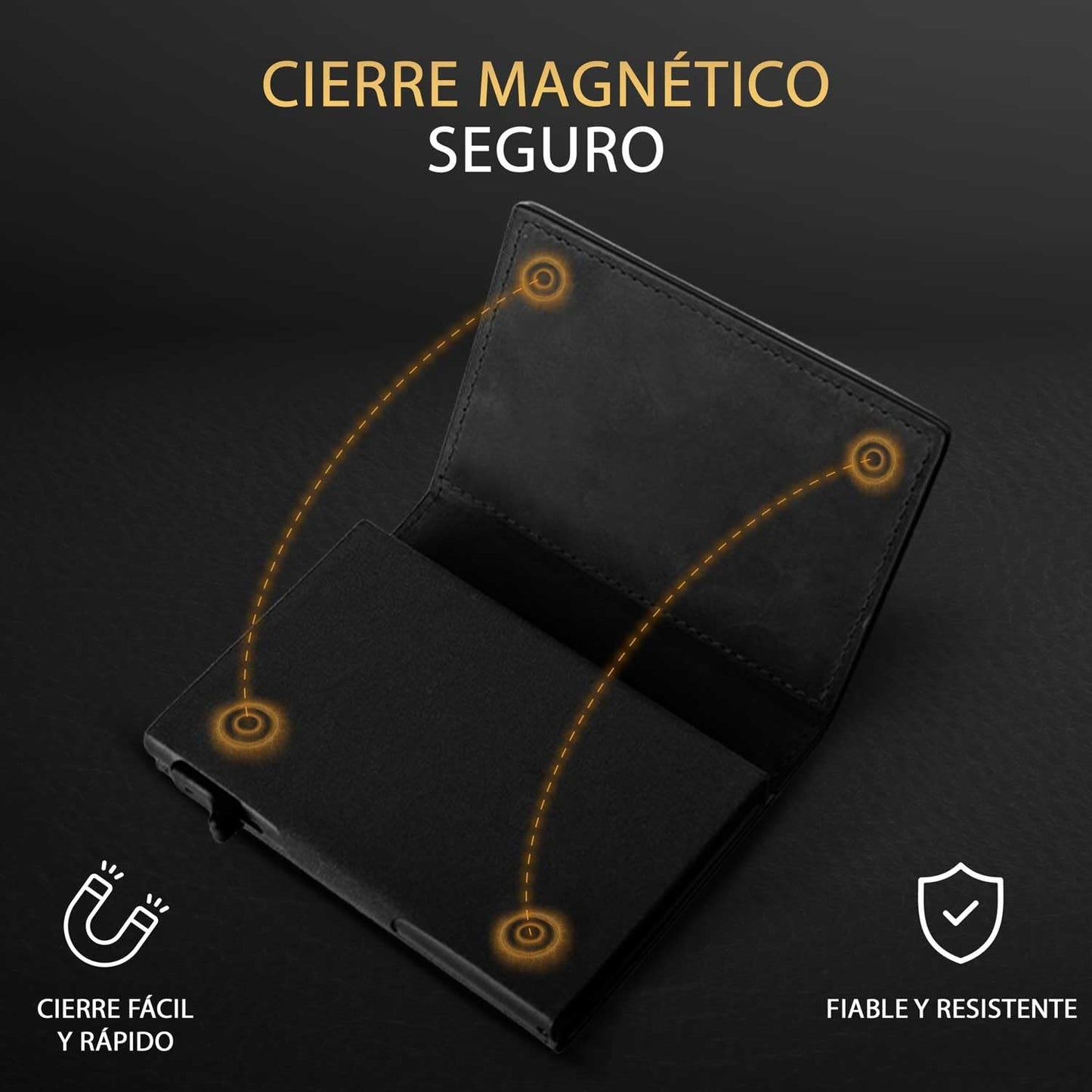 Cartera desplegable de piel auténtica para hombre. Portatarjetas de crédito con bloqueo RFID para hombre. Carteras Ridge para hombre con ventana de identificación. Delgada, minimalista,
