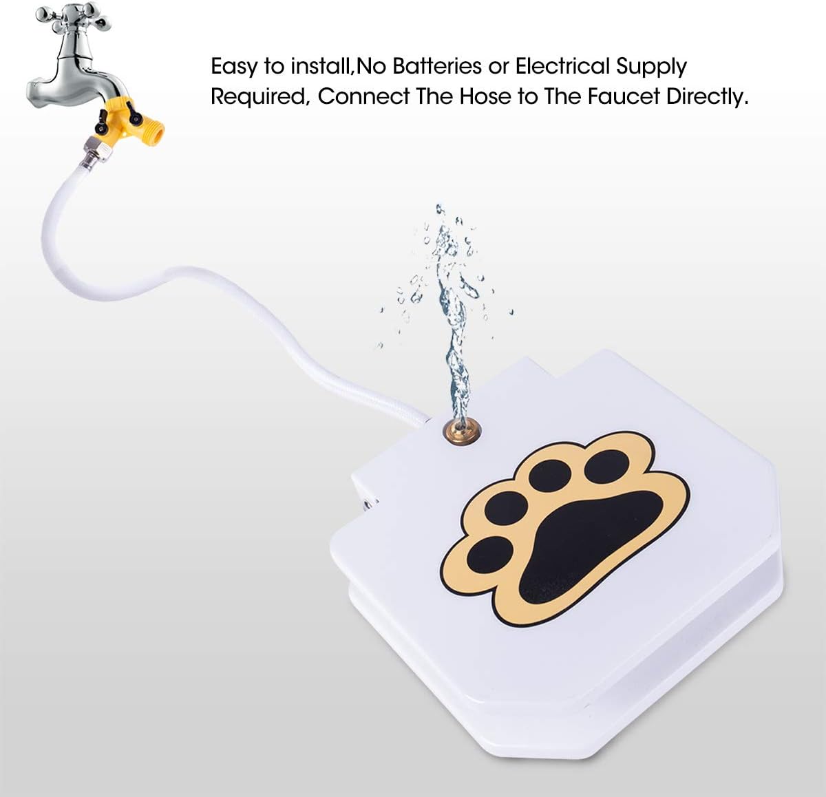 BACOENG Bebedero para Perros Grandes, Fuente Agua Perro de Fácil Activación con Juguete de Cuerda, Juego de Válvulas Mejorado en Cobre