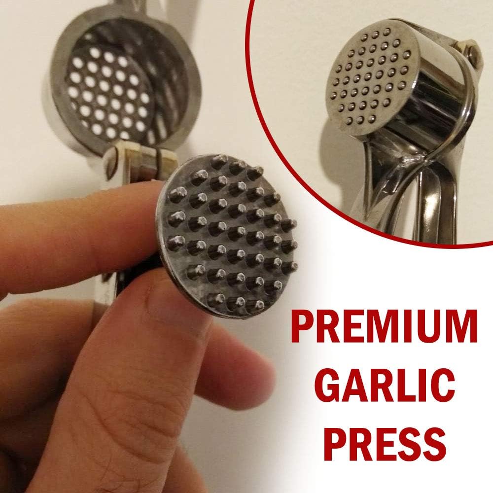 Prensa de ajo, picadora de jengibre, exprimidor de ajo, prensatelas de ajo, cortador de metal resistente (clásico)