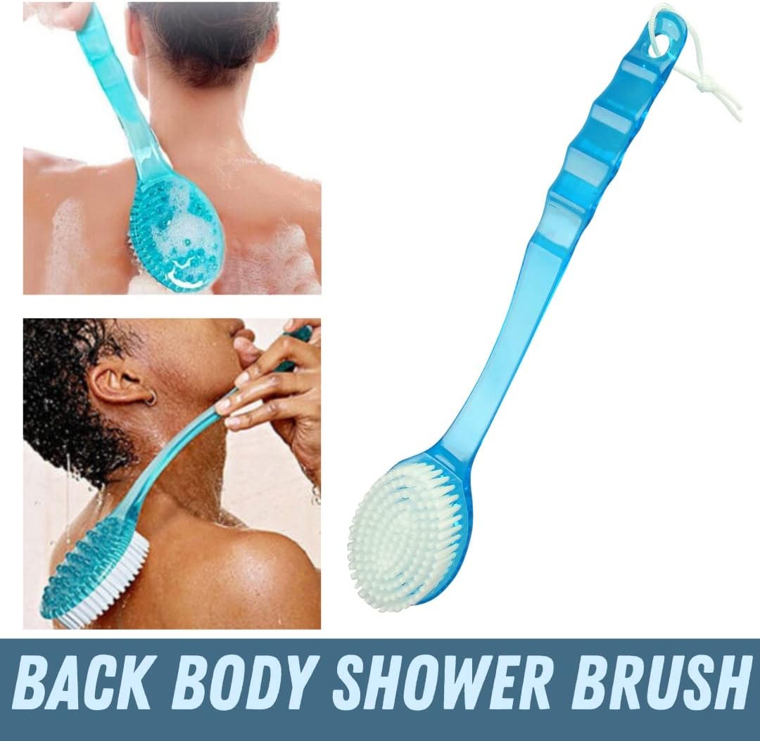 Cepillo corporal de baño - Cepillo de ducha de mango largo exfoliante para espalda, cuerpo y pies