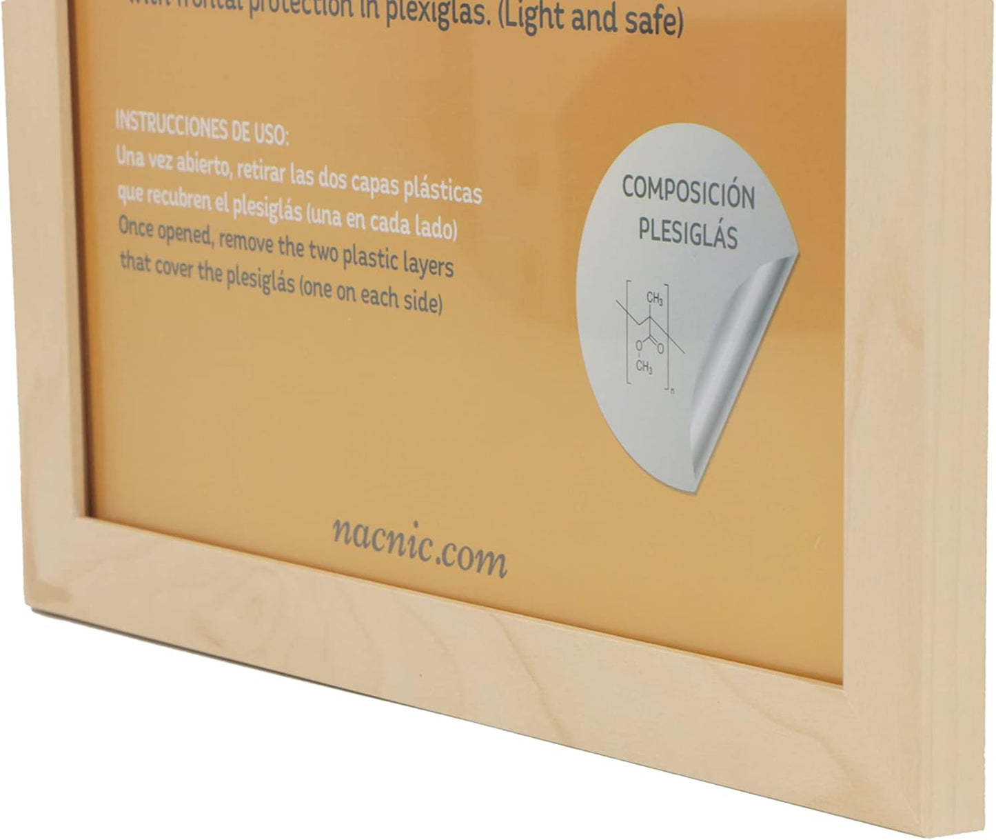 Nacnic - Set 6 Marcos - Madera MDF Clara y Plexiglás - 2 Marcos A3 y 4 Marcos A4 - Fotografía, Láminas, Decoración de Pared para Salón, Dormitorio y Oficina