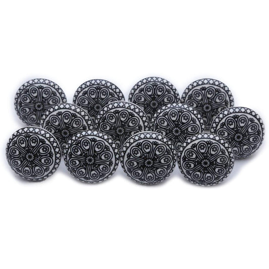 Set de 10 pomos tiradores de cerámica | Diseño mandala en blanco y negro | Decoración muebles, armarios, habitaciones.-Nacnic-Nacnic Estudio SL