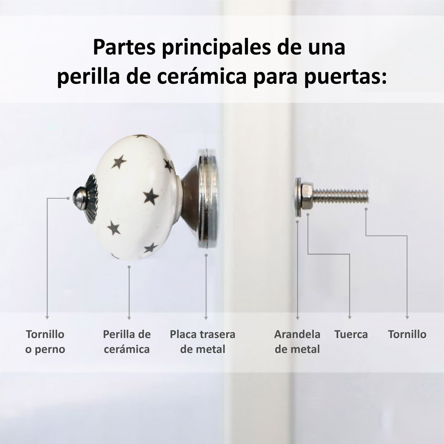 Juego de 10 pomos tiradores de cerámica con diseños florales en aguamarina