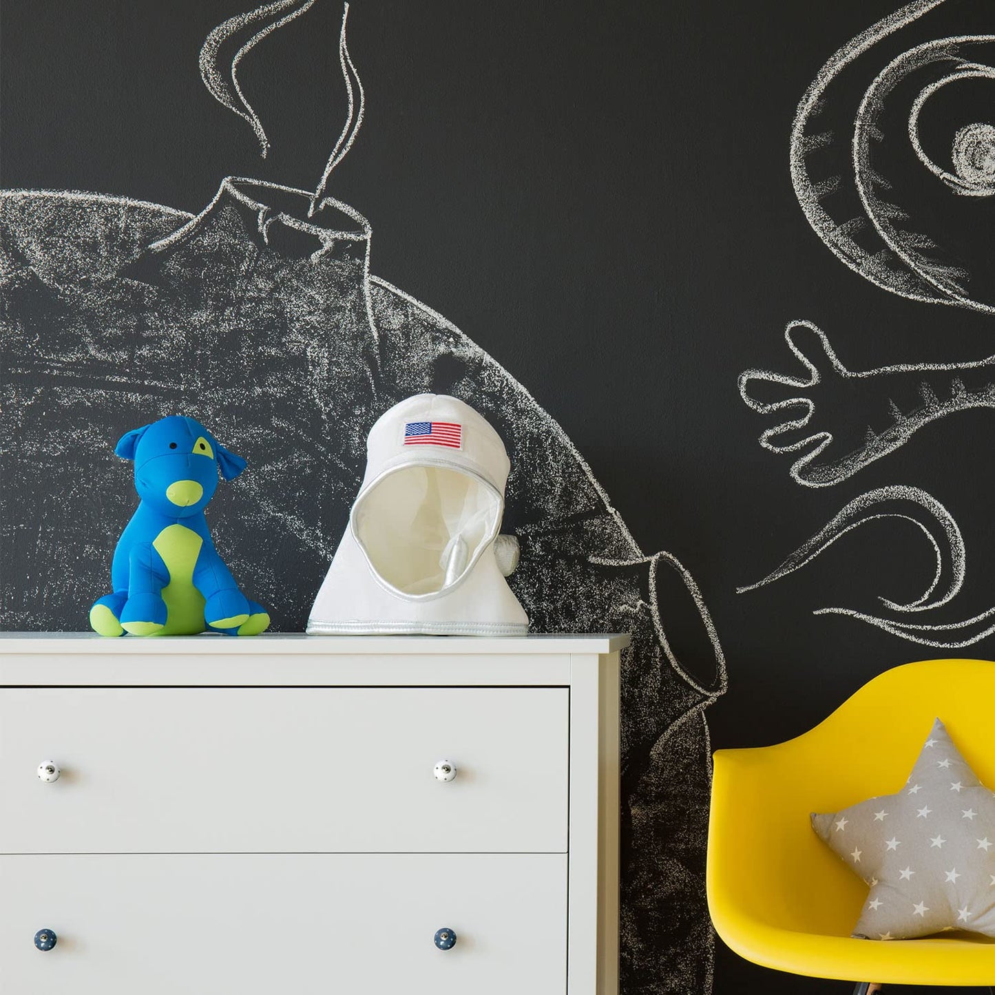 Set de 8 pomos tiradores de cerámica | Diseño estrellas gris y blanco | Decoración muebles, armarios, habitación infantil.-Nacnic-Nacnic Estudio SL