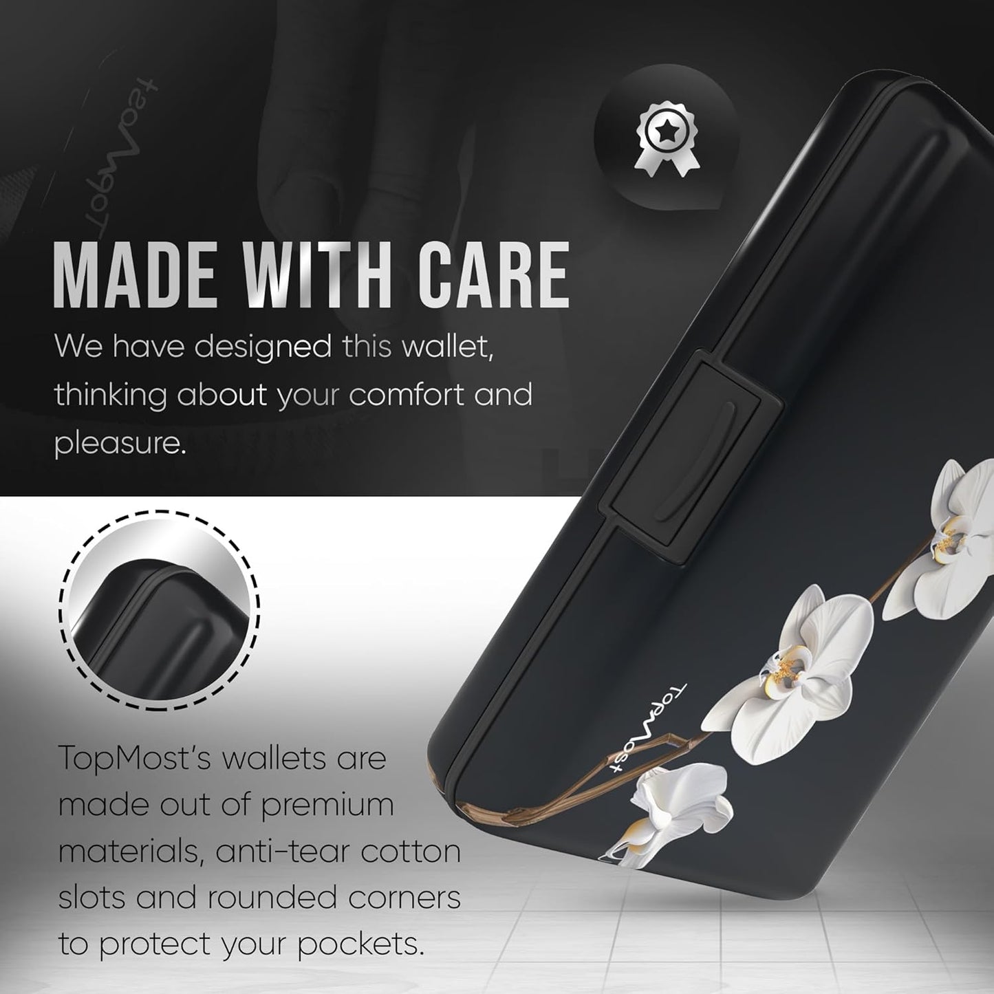 Cartera de aluminio con bloqueo RFID para tarjetas de crédito para hombres y mujeres, ranuras para 12 tarjetas y billetes, Orquídea, S, Tarjetero y billetes