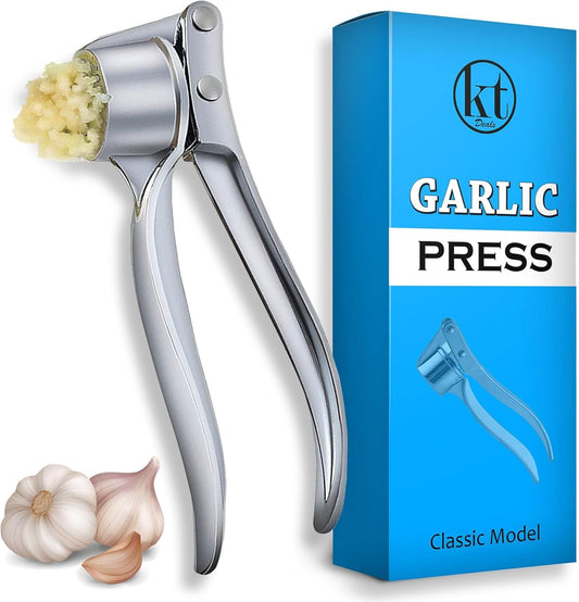 Prensa de ajo, picadora de jengibre, exprimidor de ajo, prensatelas de ajo, cortador de metal resistente (clásico)