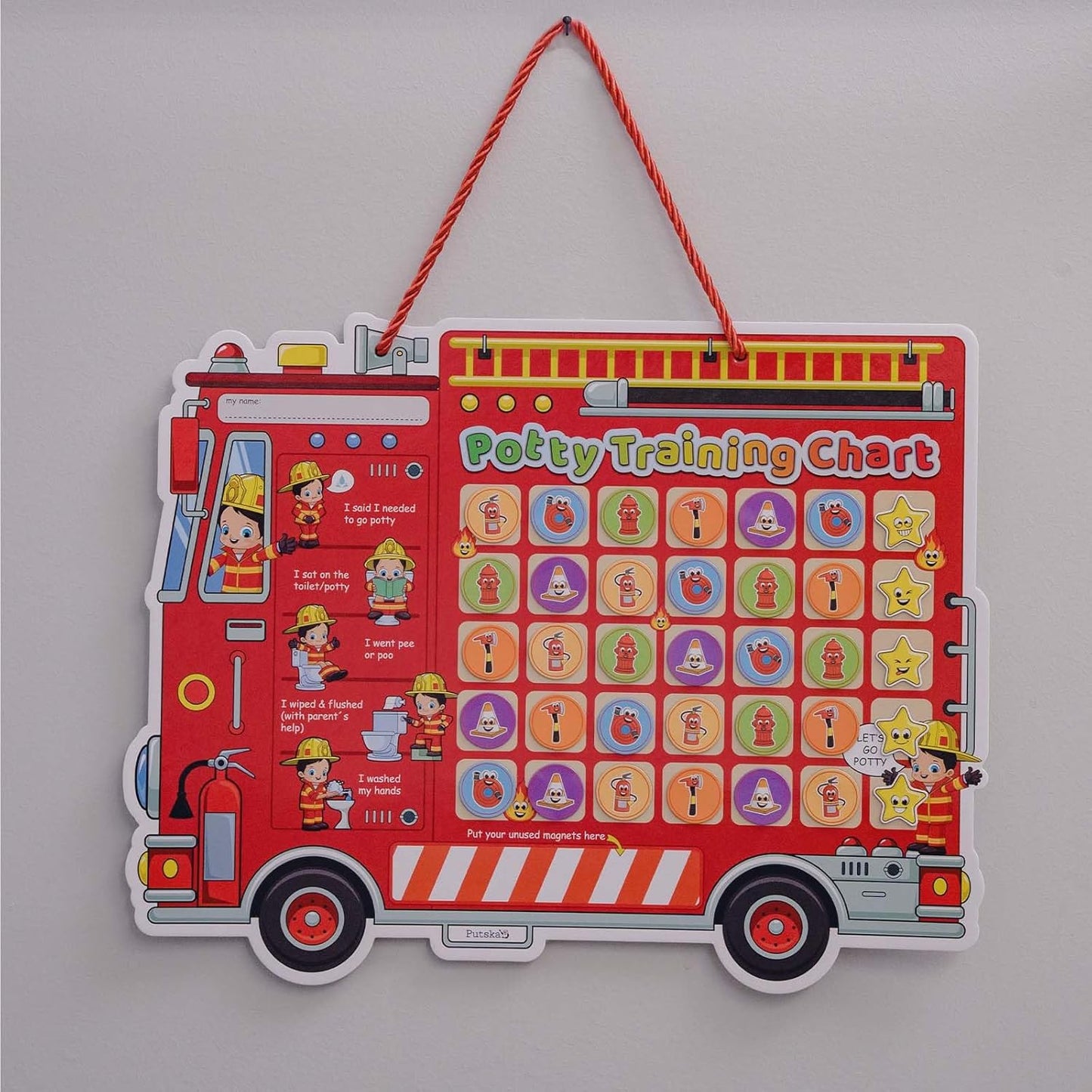Tabla de entrenamiento para ir al baño y 35 calcomanías magnéticas, tabla de calcomanías de entrenamiento para ir al baño, tabla de entrenamiento para niños pequeños, tabla de orinal para niñas con