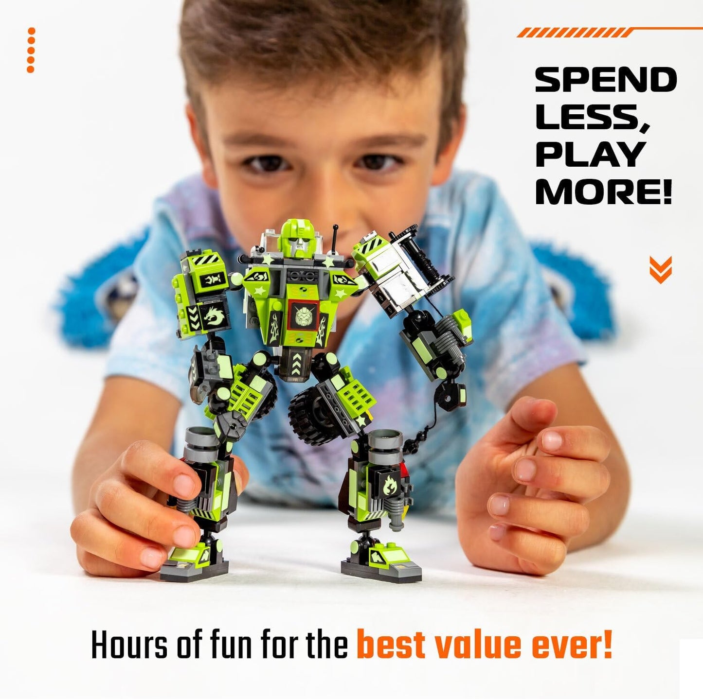 Jitterygit Juguete de construcción de robots para niños, regalo STEM perfecto para constructores de 6, 7, 8, 9 y 10 años, CliffSling verde (212 piezas) Robotryx