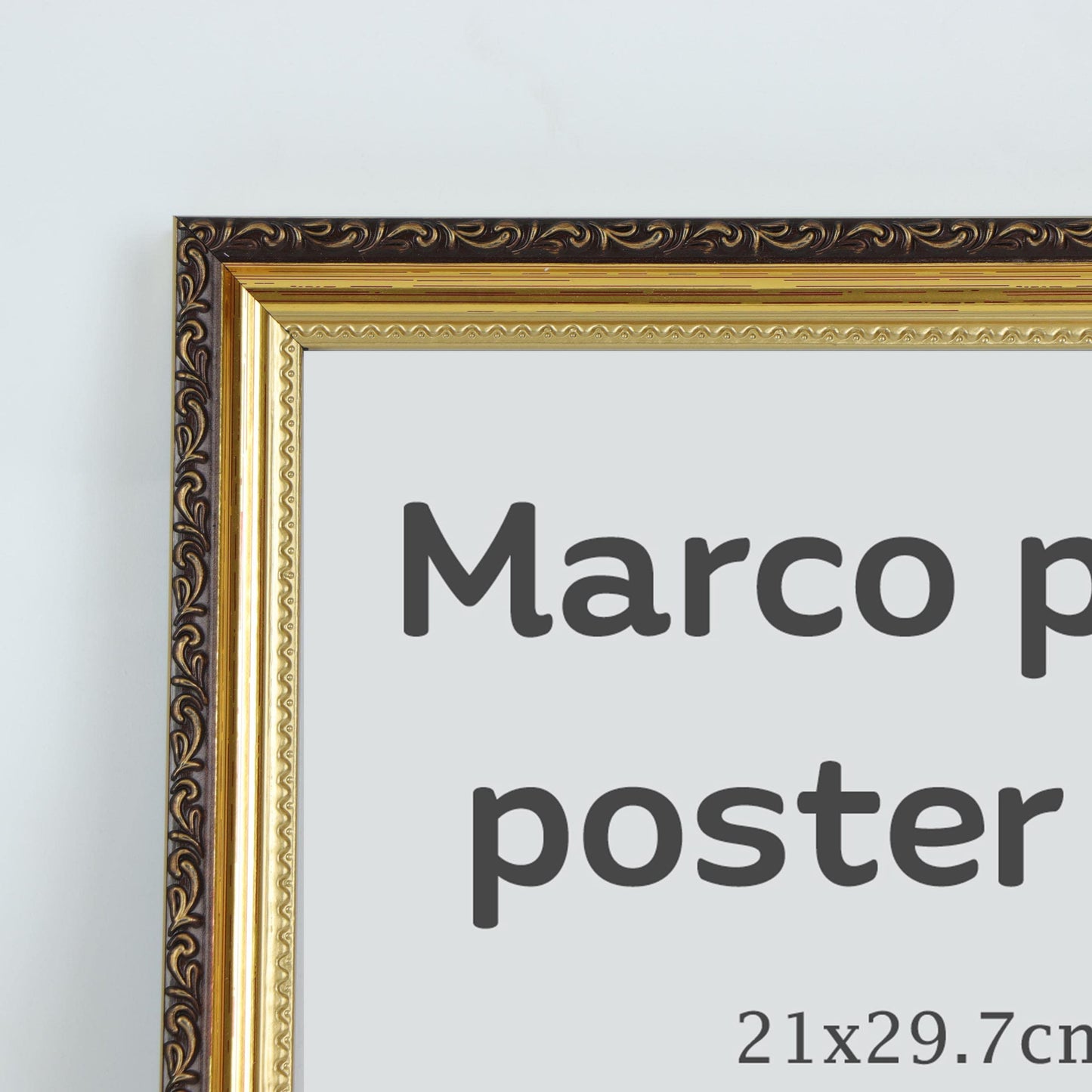 Nacnic - Marco de MDF dorado y cristal acrílico | Protección y soporte para fotos, lienzos, pósteres, cuadros y decoración para salón, dormitorio u oficina | A3 (29,7 x 42 cm)