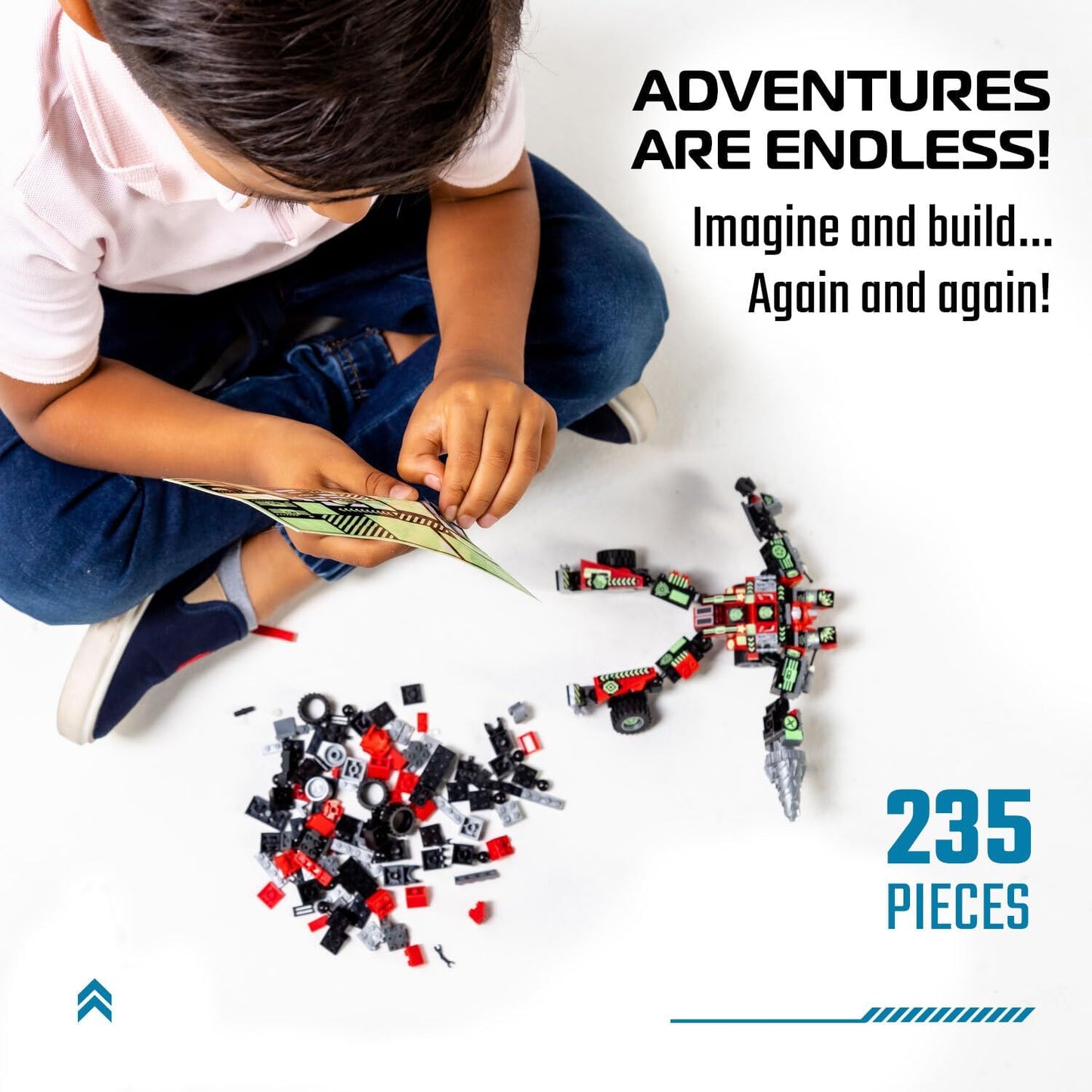 Jitterygit Figura de acción de superhéroe robot mecánico, juego de juguetes de regalo de Navidad, los mejores ladrillos creativos de construcción STEM para cumpleaños, guerrero del ejército espacial para niños, niñas de 6, 7, 8, 9 y 10 años
