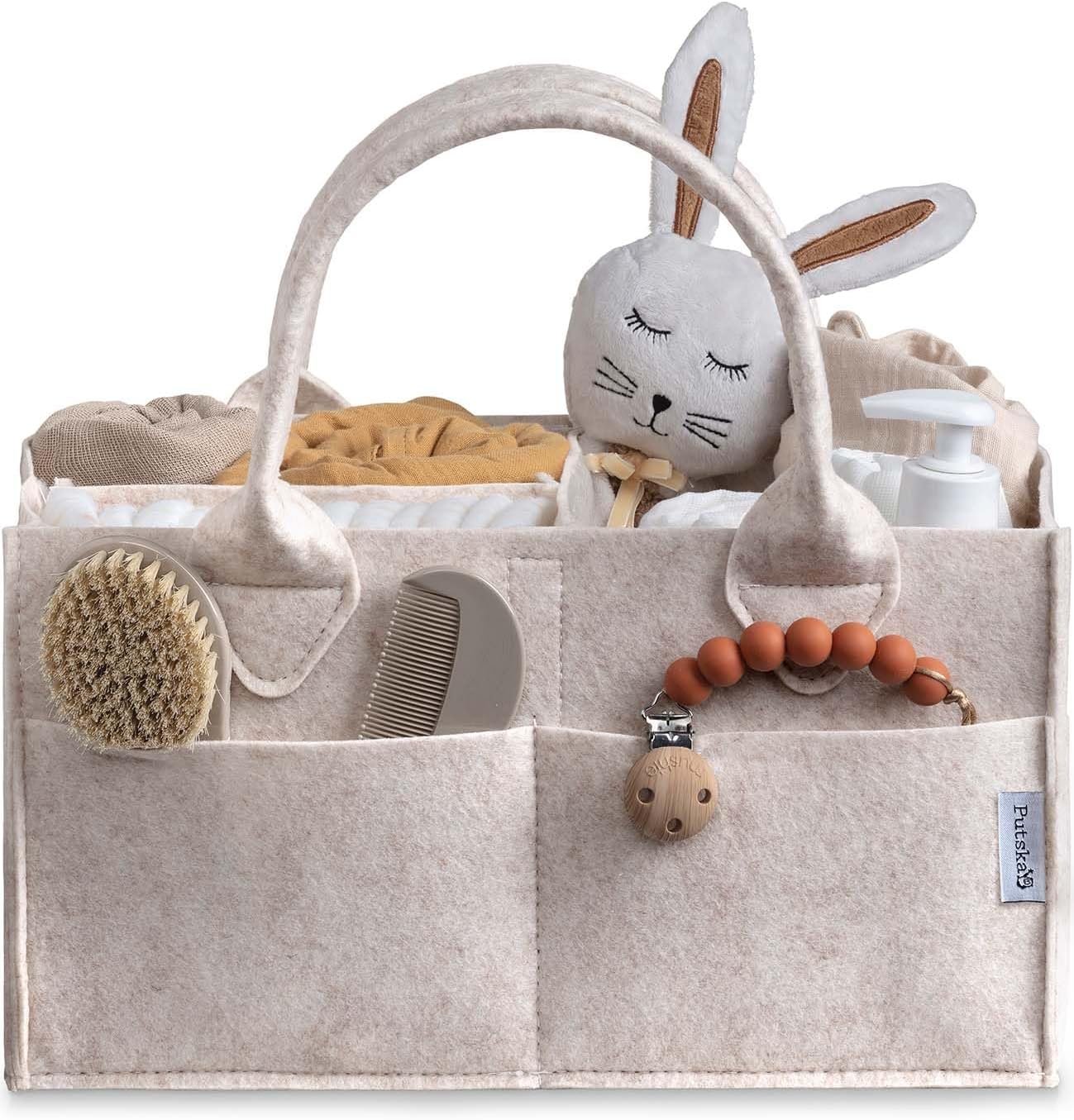 Putska Organizador De Pañales Para Bebé Cesta De Almacenamiento Para La Habitación De Los Niños, Artículos Imprescindibles Para La Lista De Regalos Y El Registro De Baby Shower - Moca, Pequeño