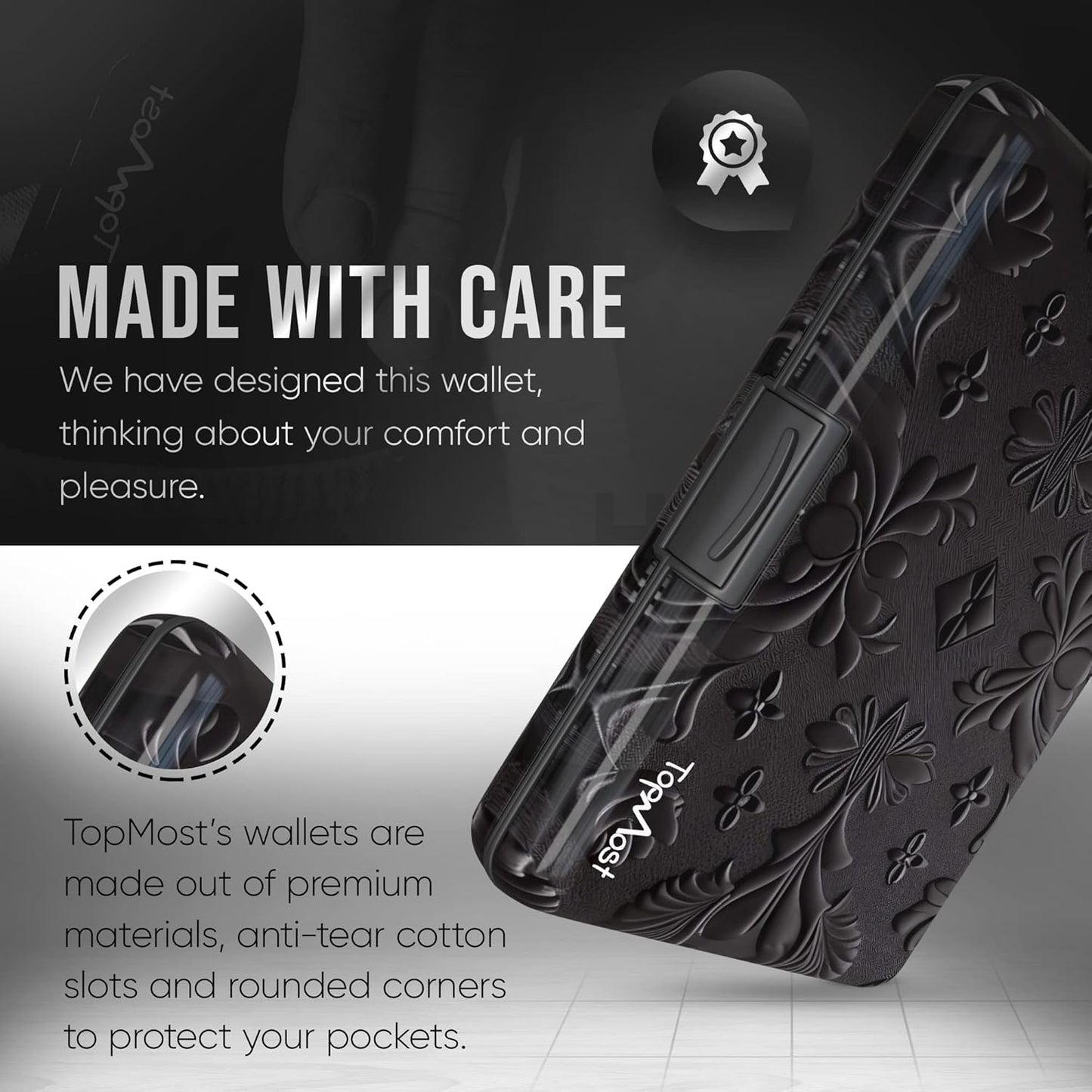 TopMost Cartera de Aluminio Bloqueo RFID para Hombres y Mujeres - Ranuras para 12 Tarjetas y Billetes