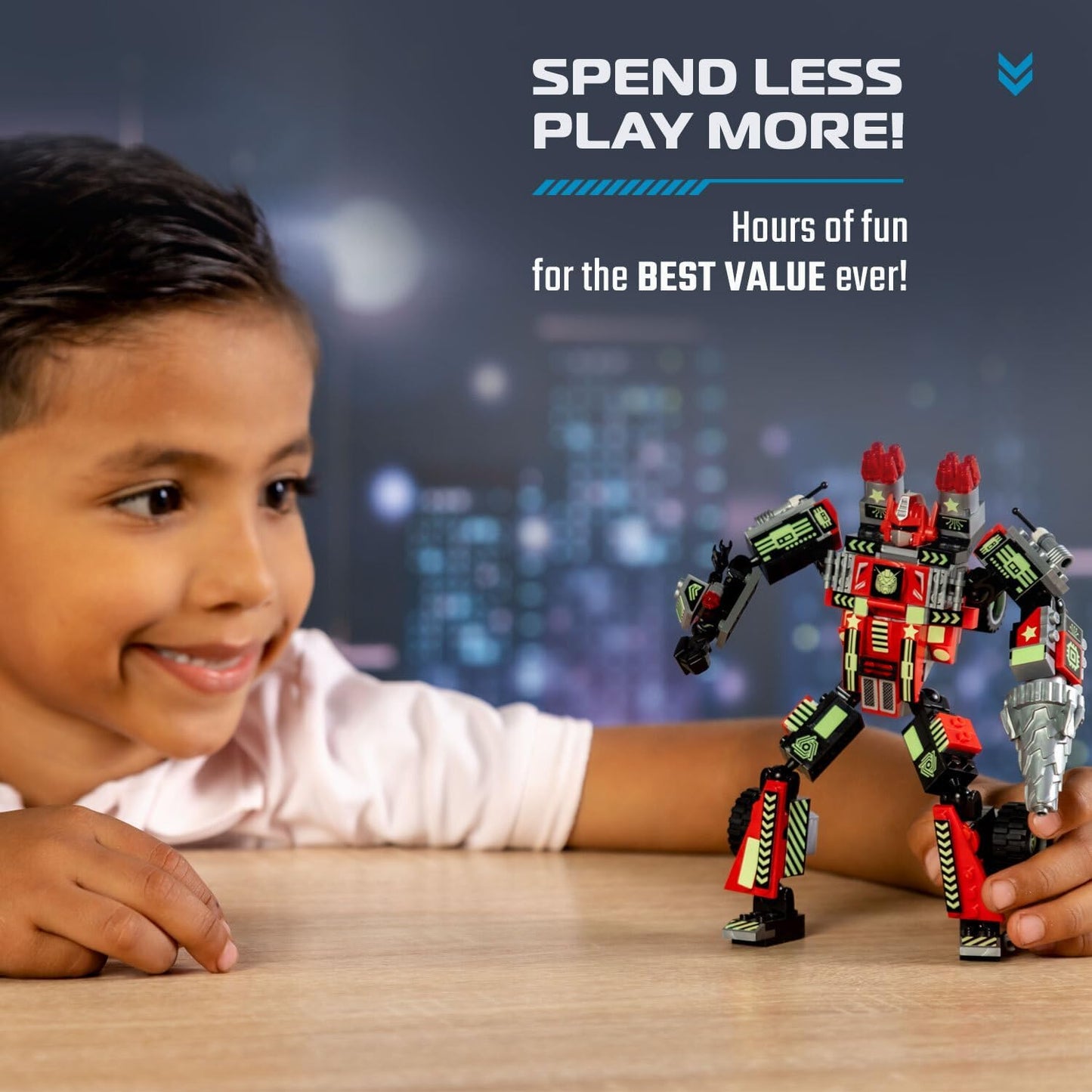 Jitterygit Figura de acción de superhéroe robot mecánico, juego de juguetes de regalo de Navidad, los mejores ladrillos creativos de construcción STEM para cumpleaños, guerrero del ejército espacial para niños, niñas de 6, 7, 8, 9 y 10 años