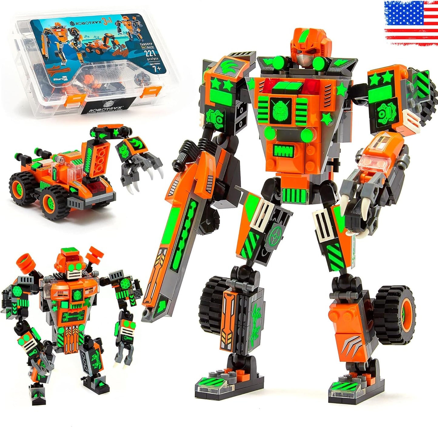 Jitterygit Figura de acción de superhéroe robot mecánico, juego de juguetes de regalo de Navidad, los mejores ladrillos creativos de construcción STEM para cumpleaños, guerrero del ejército espacial para niños, niñas de 6, 7, 8, 9 y 10 años