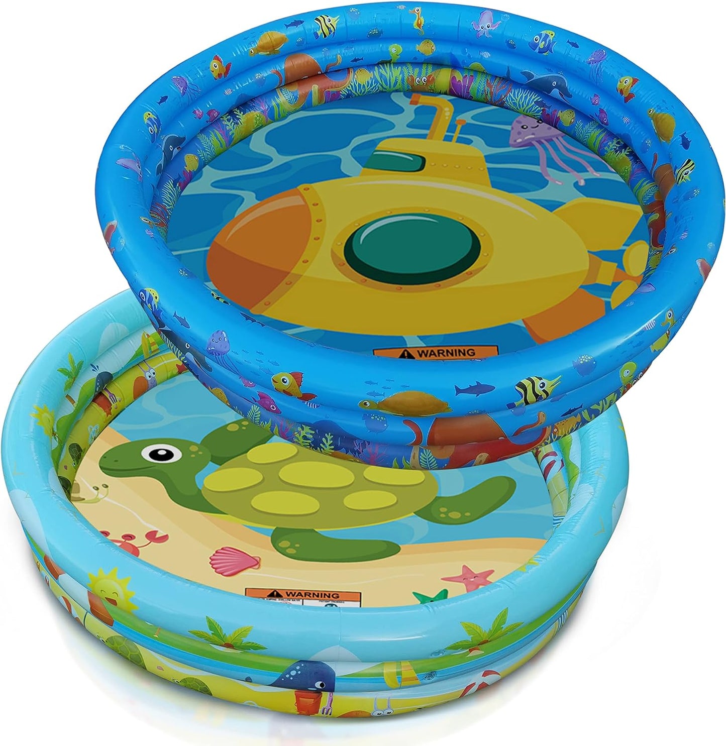 Juego de 2 Piscinas Inflables para Diversión de Verano en Jardín