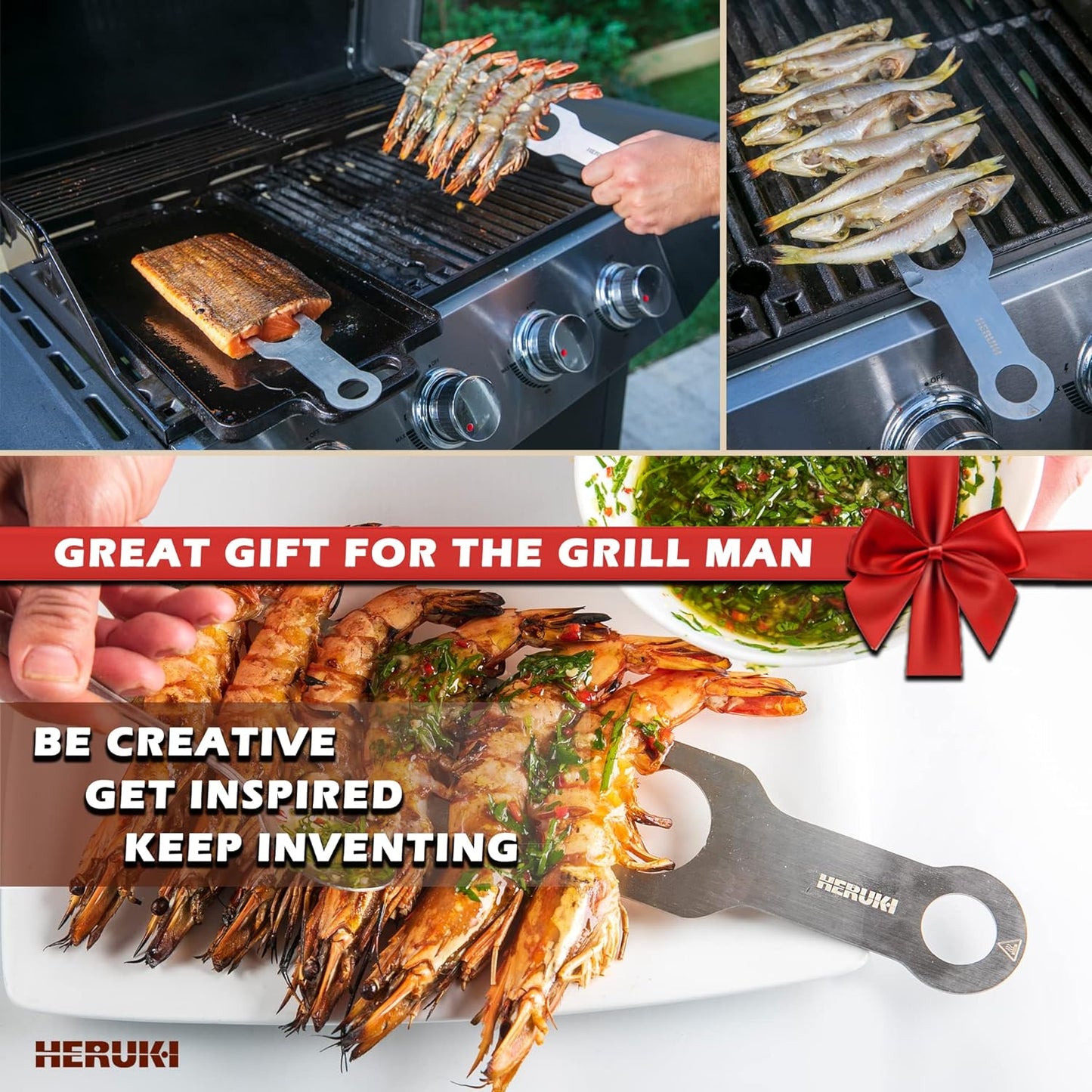 Brochetas de Metal Dobles para Barbacoa y Horno HERUKID