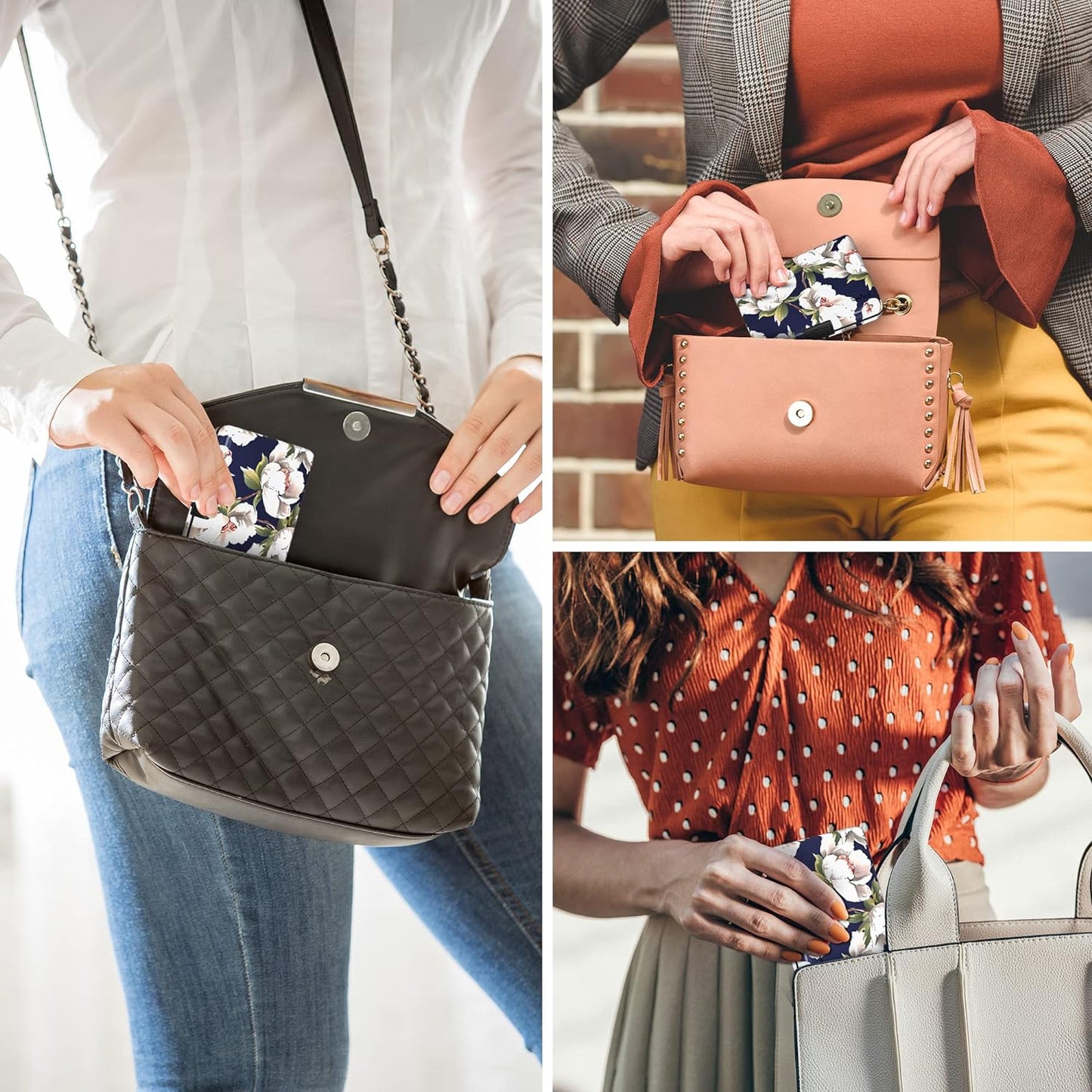 Cartera de Aluminio con Bloqueo RFID y Flores de Peonía para Hombres y Mujeres - Tarjetero y Billetes