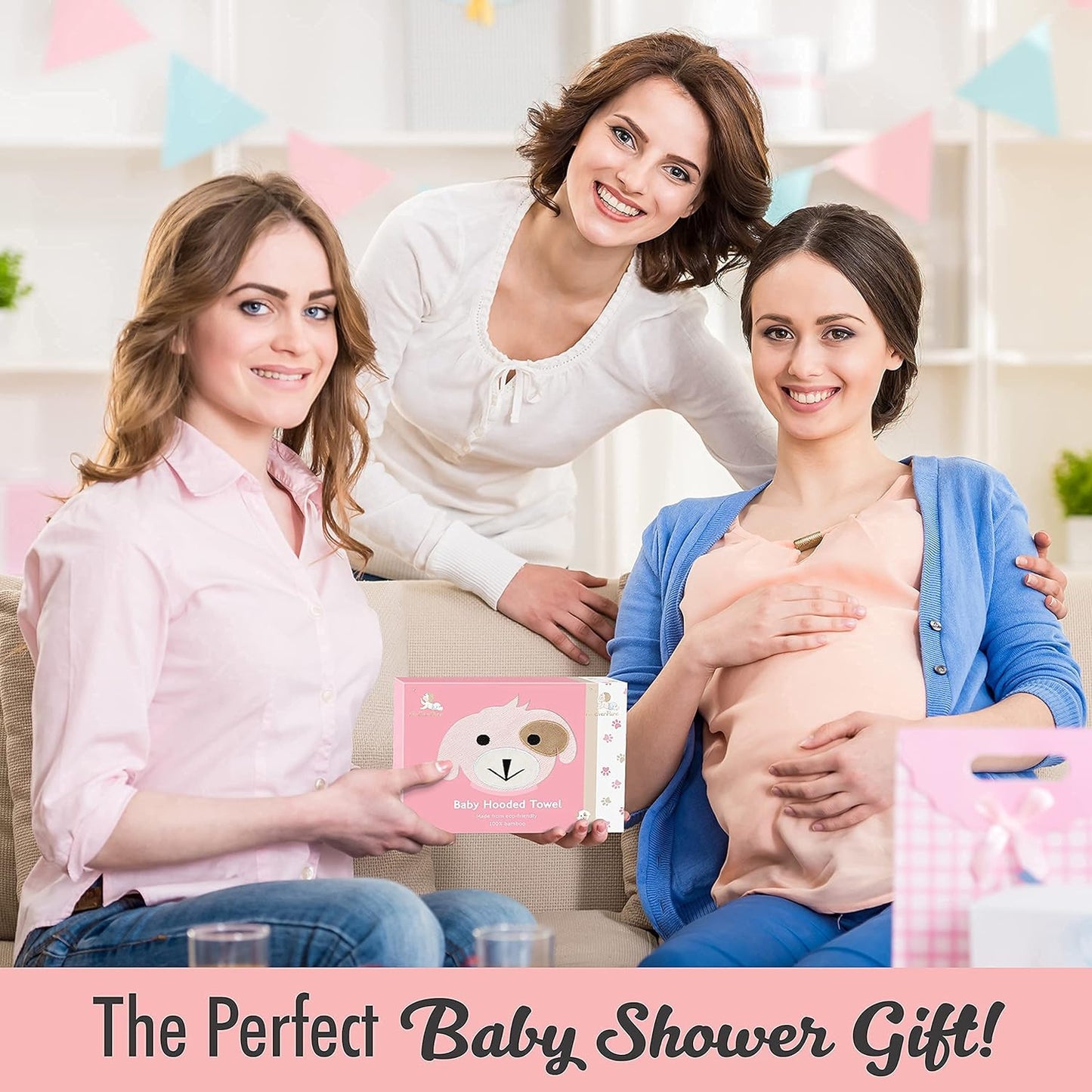 Toalla de Baño con Capucha para Bebé en Bambú Orgánico Rosa