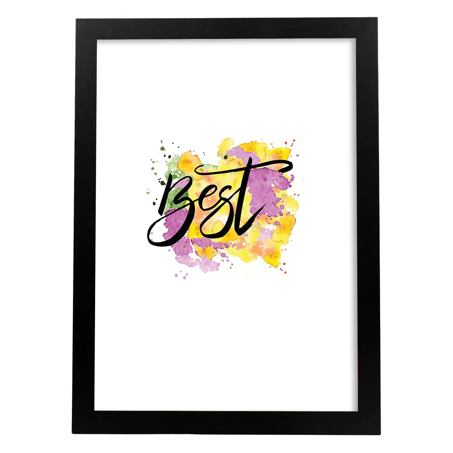 Lámina con mensajes felices coloridos.Poster 'Mejor'-Artwork-Nacnic-A4-Marco Negro-Nacnic Estudio SL